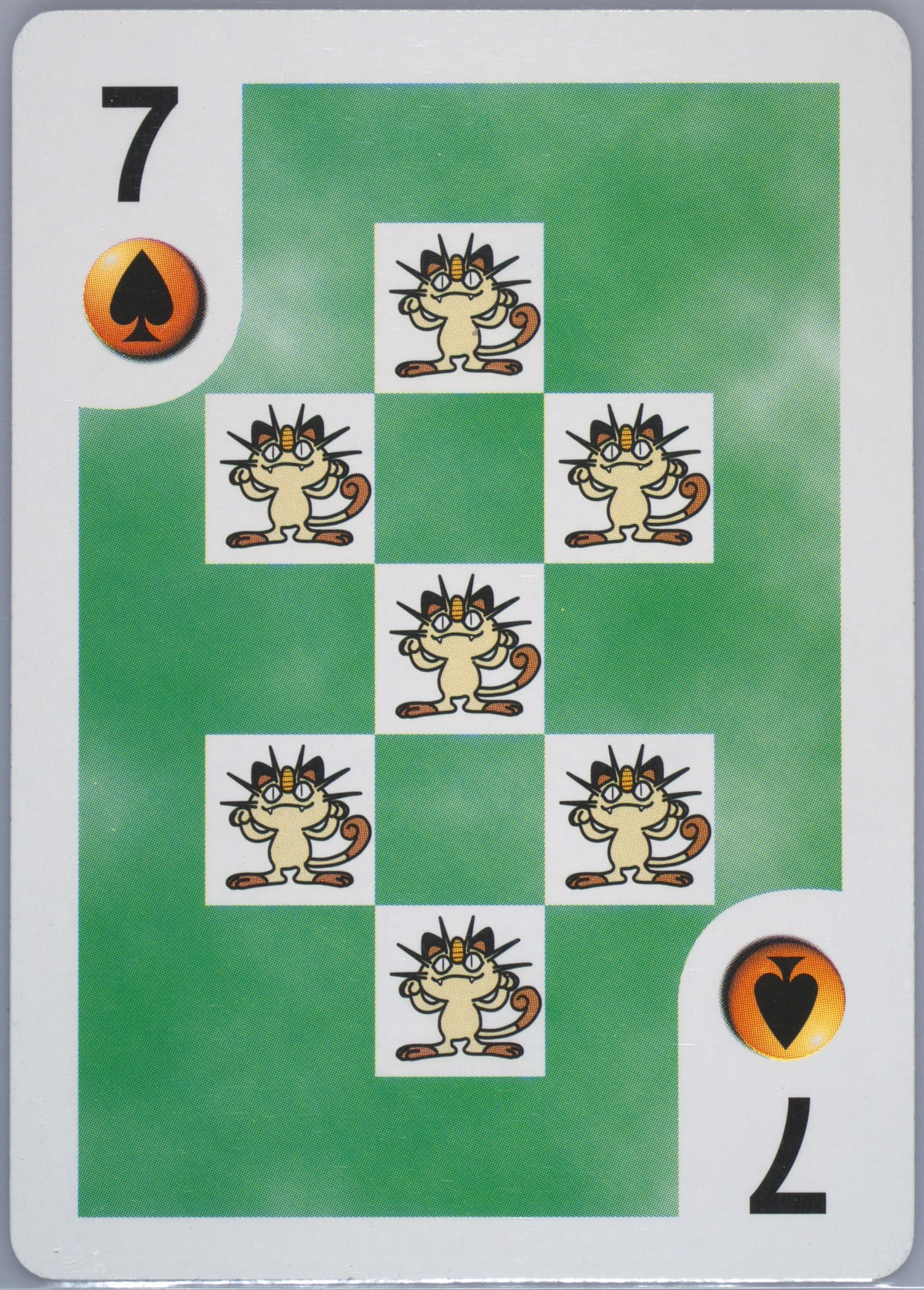 Meowth 7 of Spades 1999 Bicycle Pokemon Playing Cards