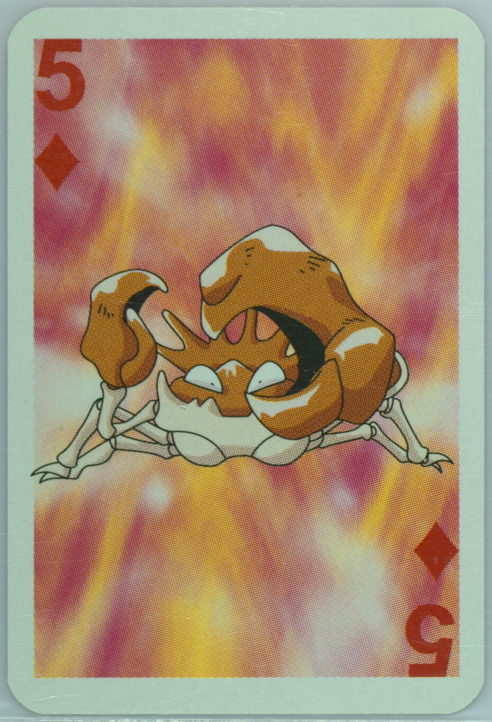 Kingler 5 of Diamonds 1999 Bicycle Pokemon Mini Playing Cards Red Deck