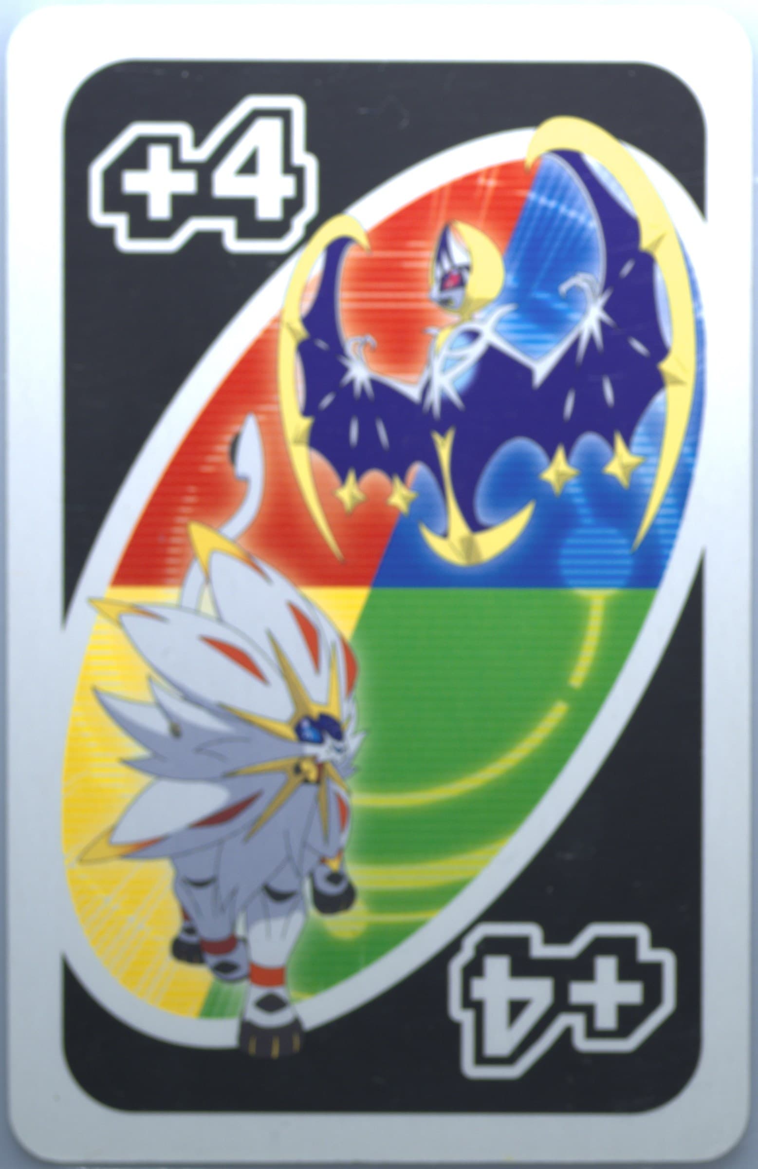 Lunala/Solgaleo Japanese Back-Wild-Draw 4 2017 Uno Pokemon Sun & Moon