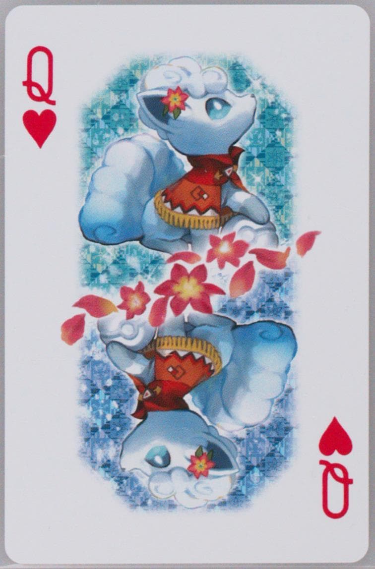 Queen of Hearts Alolan Vulpix 2016 Pokemon Center Sapporo Playing Cards