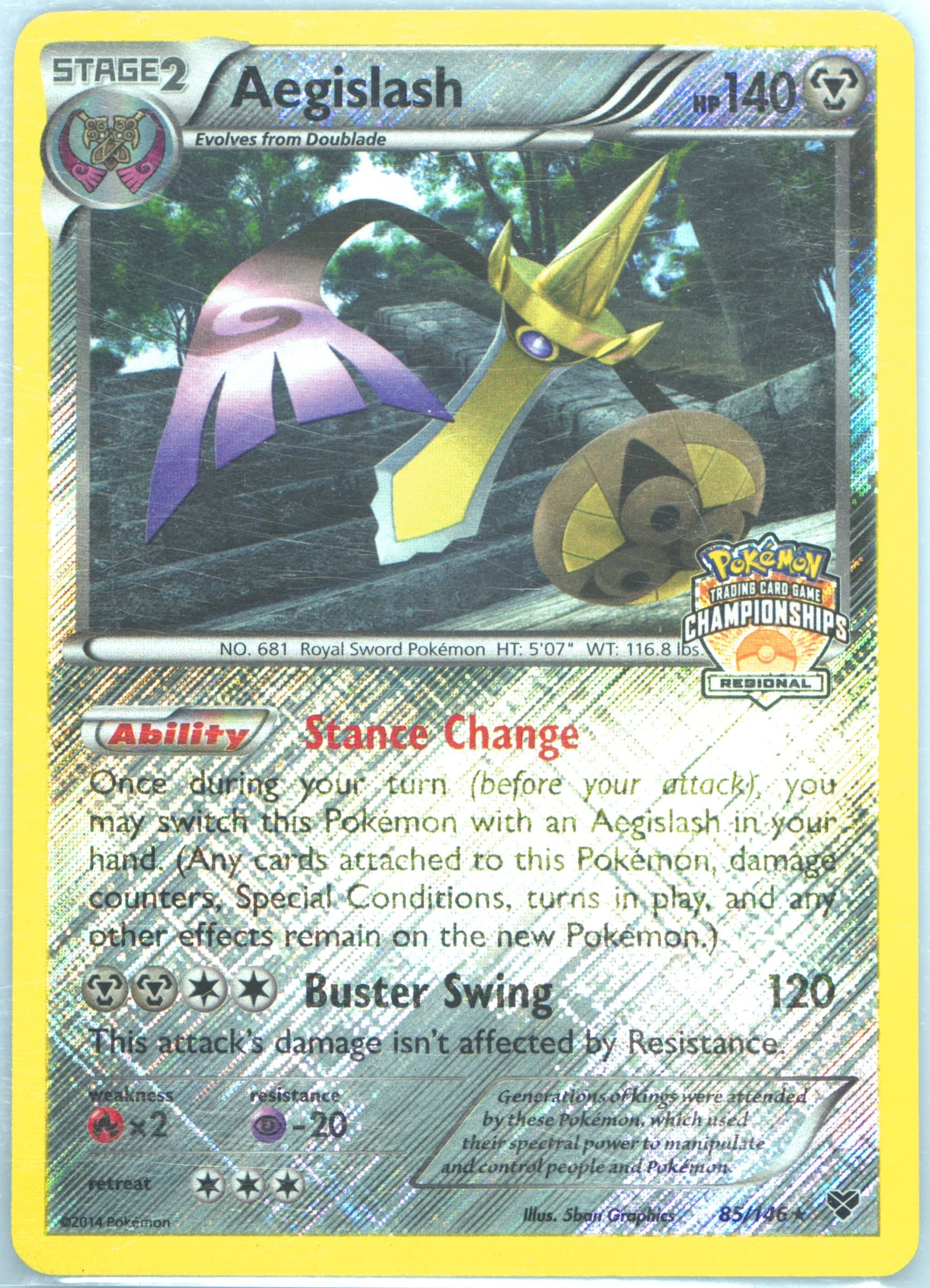 Aegislash-Holo Crosshatch-2014 Spring Regional Championships (85) 2014 Pokemon XY