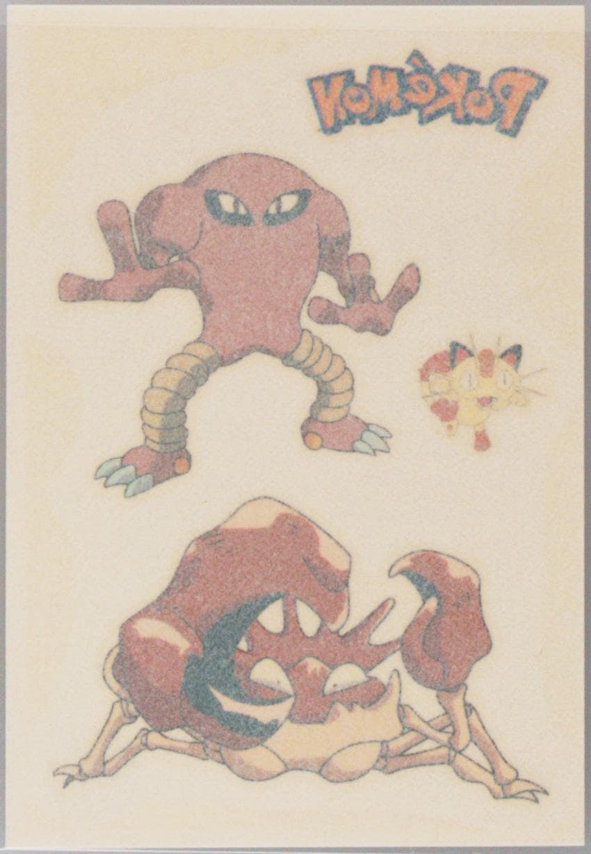 Hitmonlee/Kingler/Meowth With Coating (12) 2000 Merlin Pokemon Tattoos