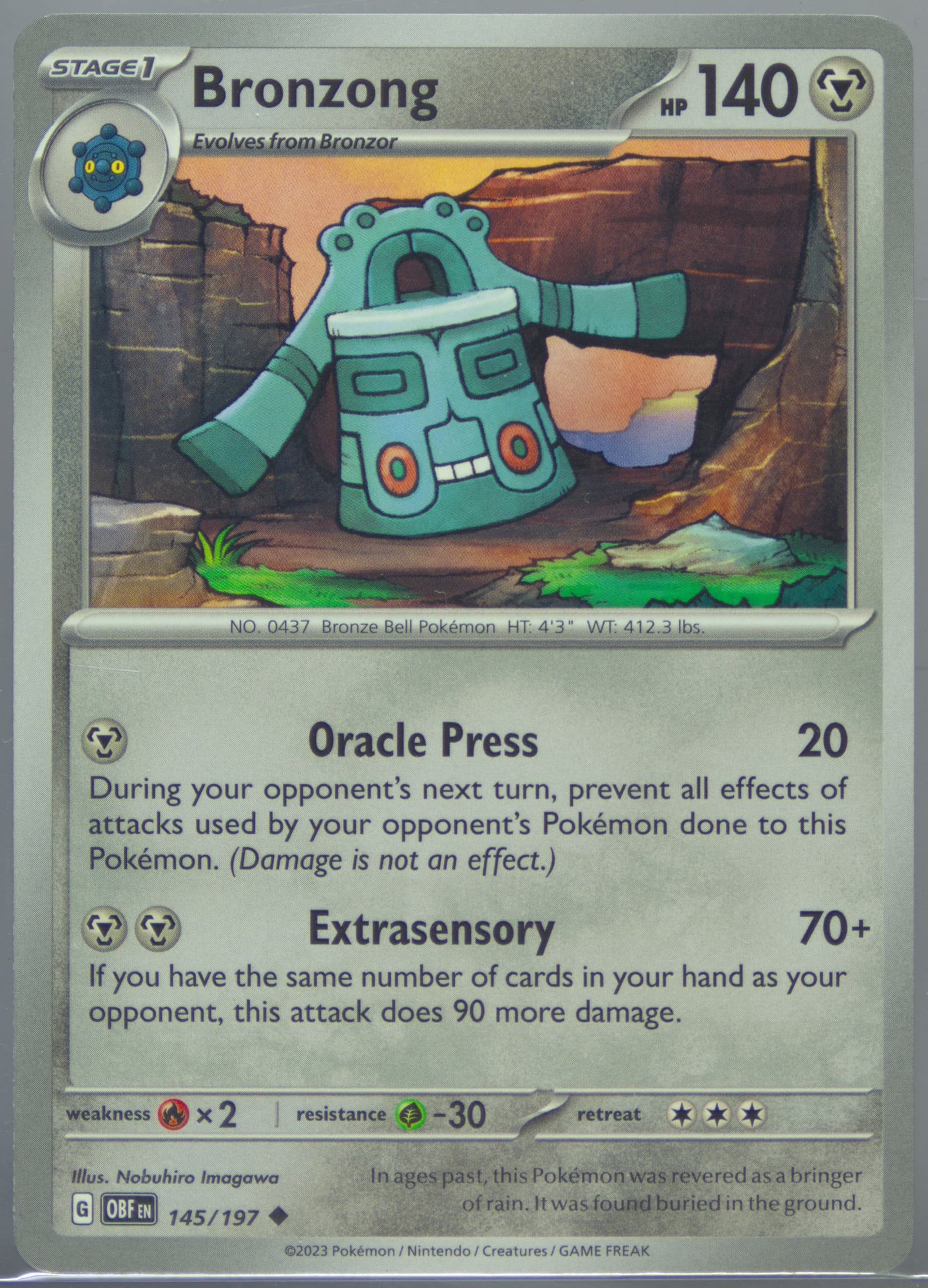 Bronzong (145) 2023 Pokemon Obf EN-Obsidian Flames