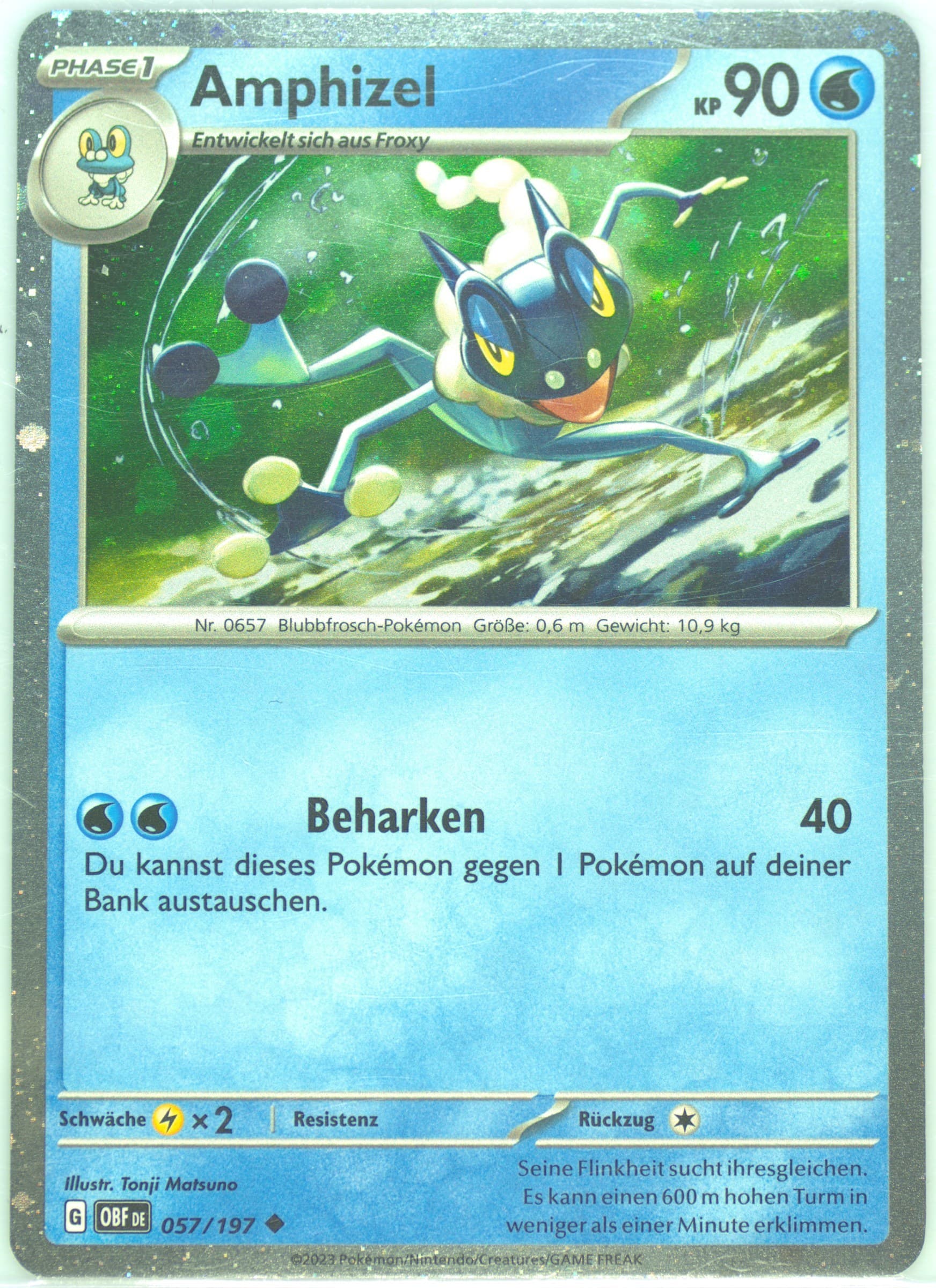 Frogadier (057) 2023 Pokemon German Obf de-Obsidian Flames