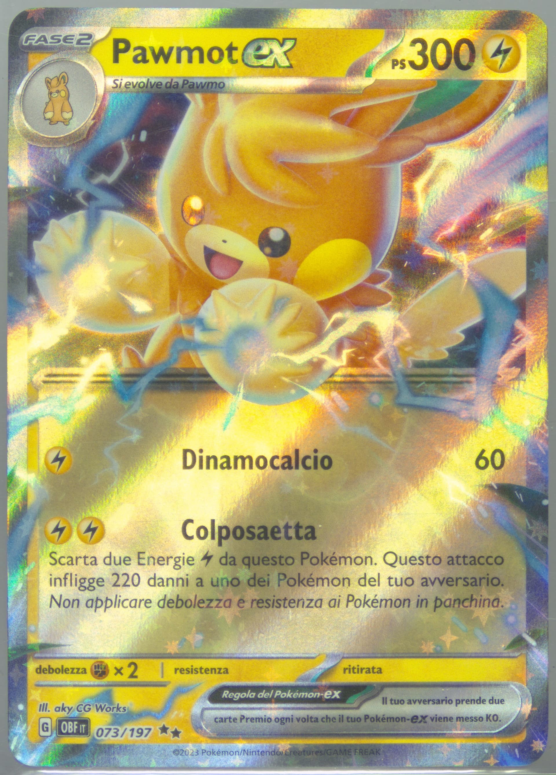 Pawmot EX (073) 2023 Pokemon Italian Obf It-Obsidian Flames