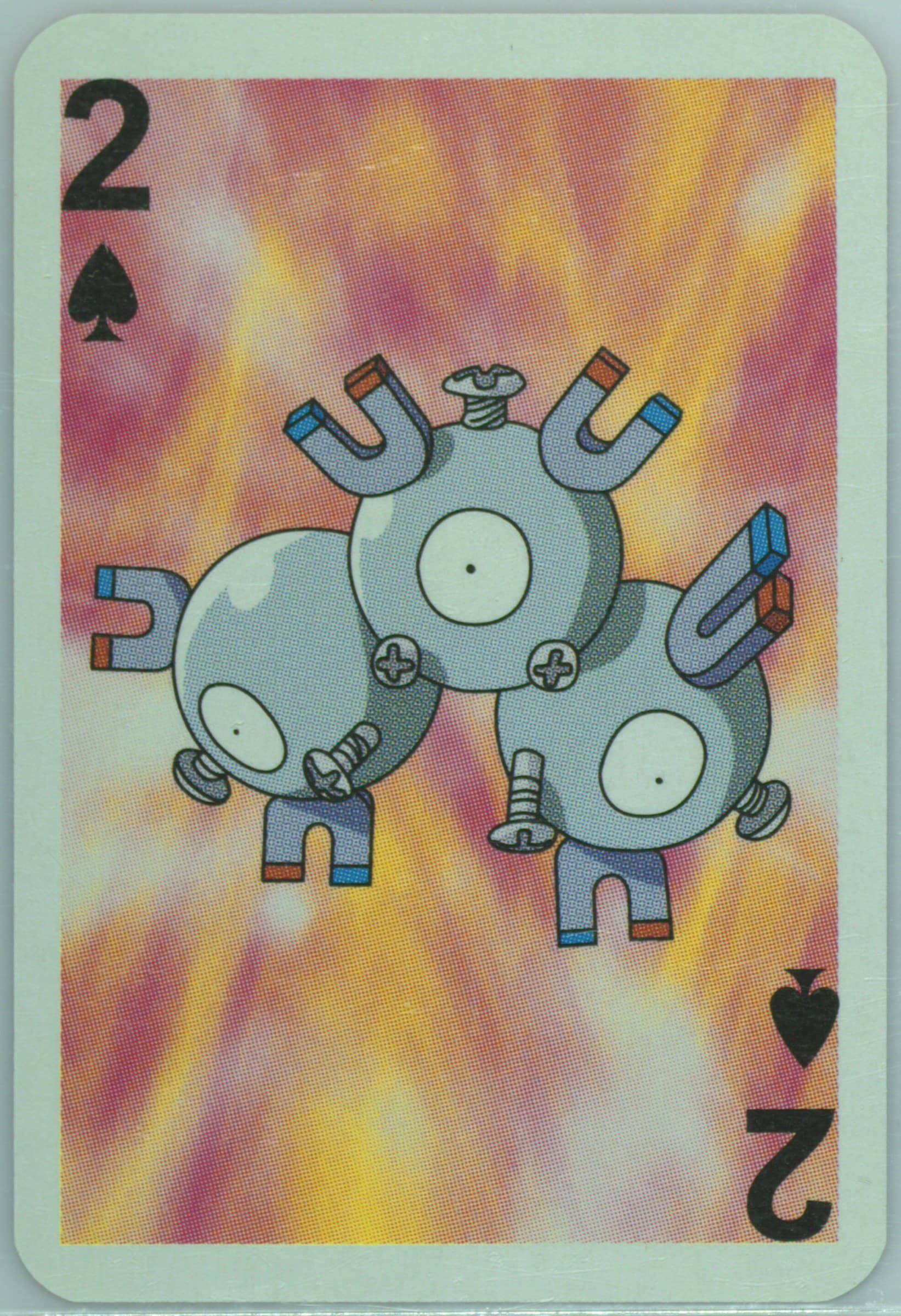 Magneton 2 of Spades 1999 Bicycle Pokemon Mini Playing Cards Red Deck