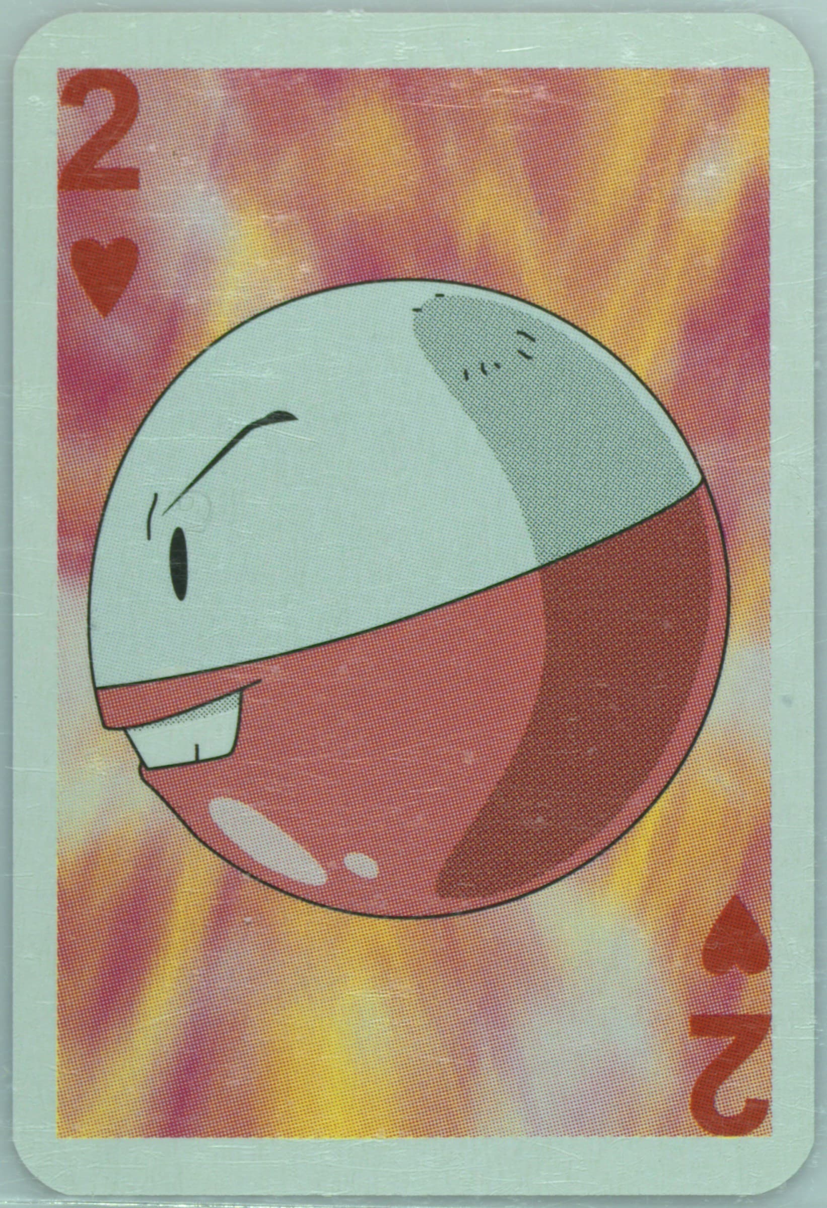 Electrode 2 of Hearts 1999 Bicycle Pokemon Mini Playing Cards Red Deck