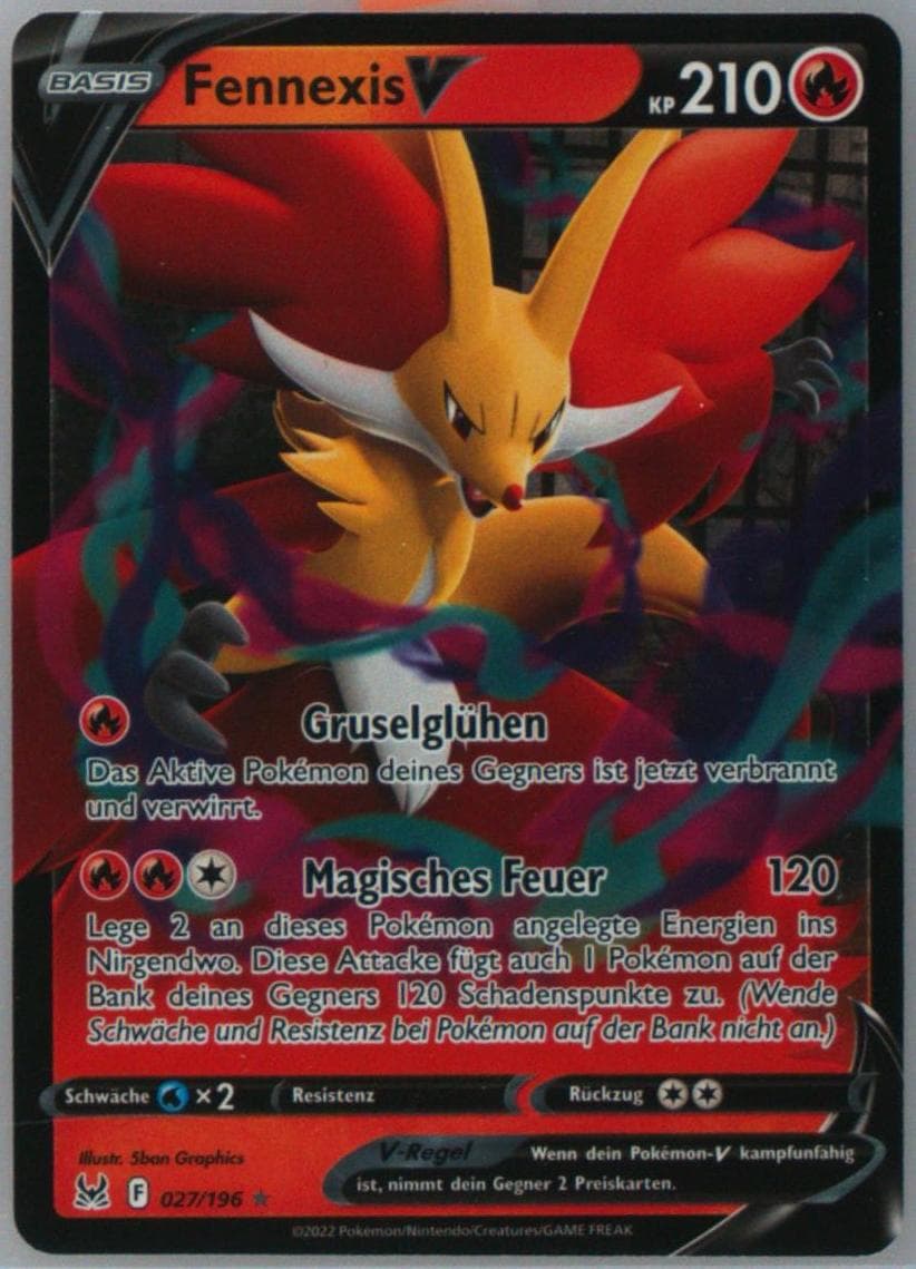 Fennexis V German (027) 2022 Pokemon Sword & Shield Lost Origin