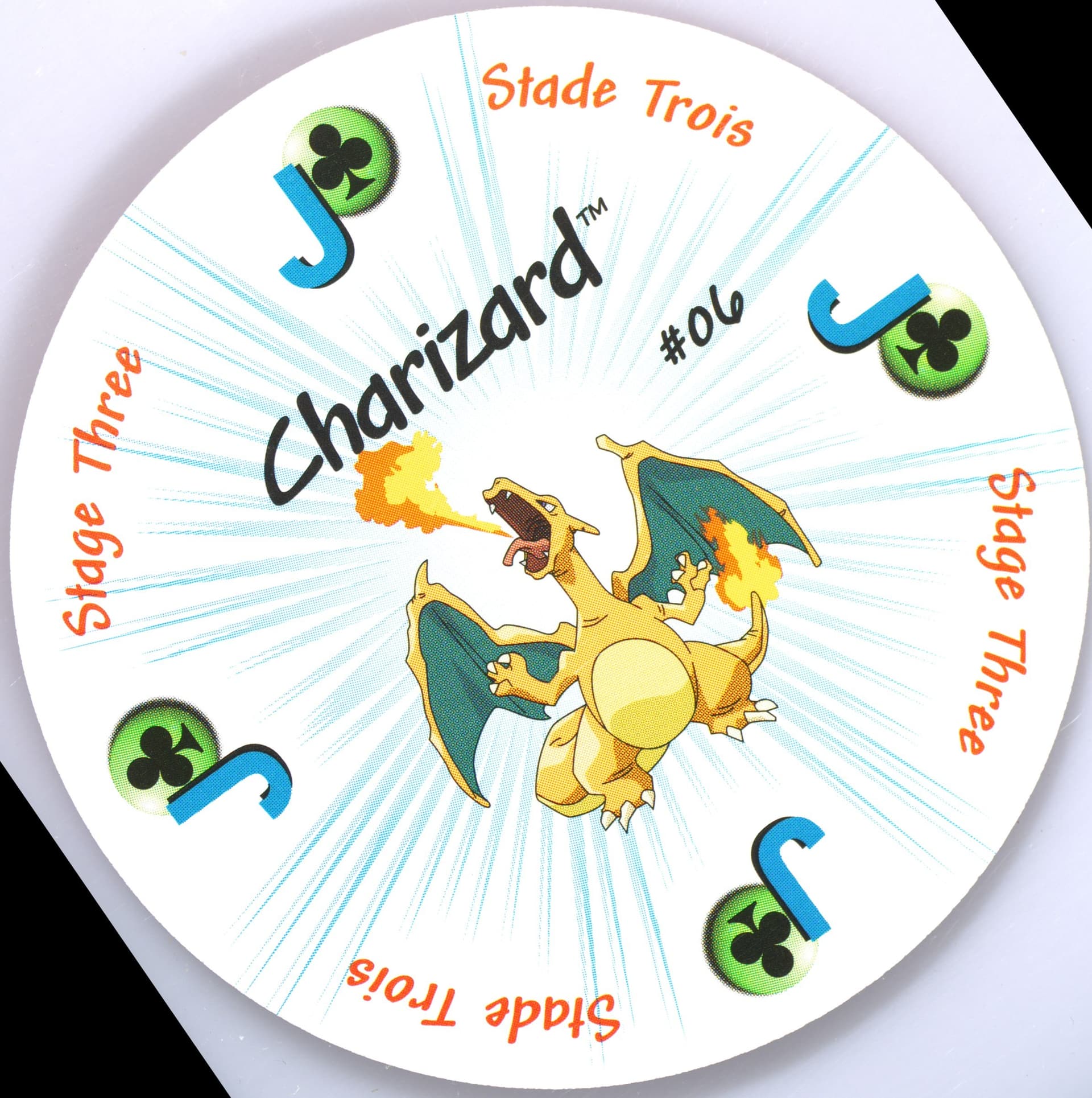 Charizard Jack of Clubs-French (6) 1999 Pokemon Rummy