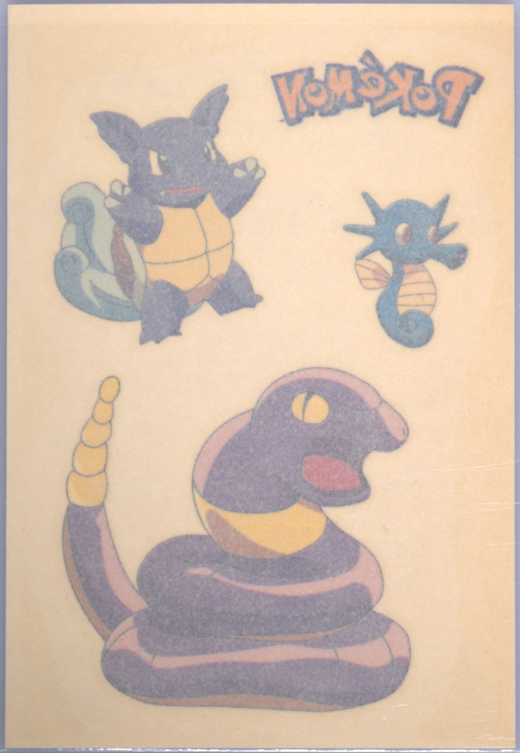 Ekans/Horsea/Wartortle With Coating (4) 2000 Merlin Pokemon Tattoos