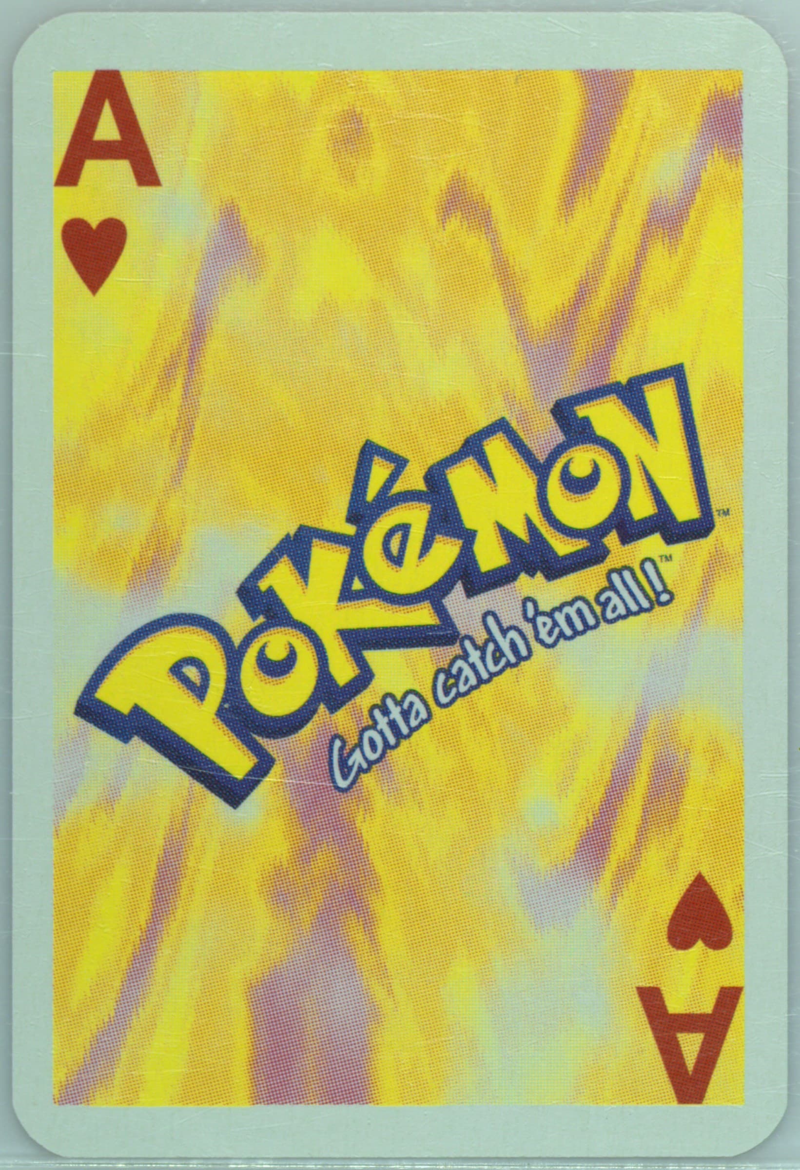Pokemon Logo Ace of Hearts 1999 Bicycle Pokemon Mini Playing Cards Red Deck