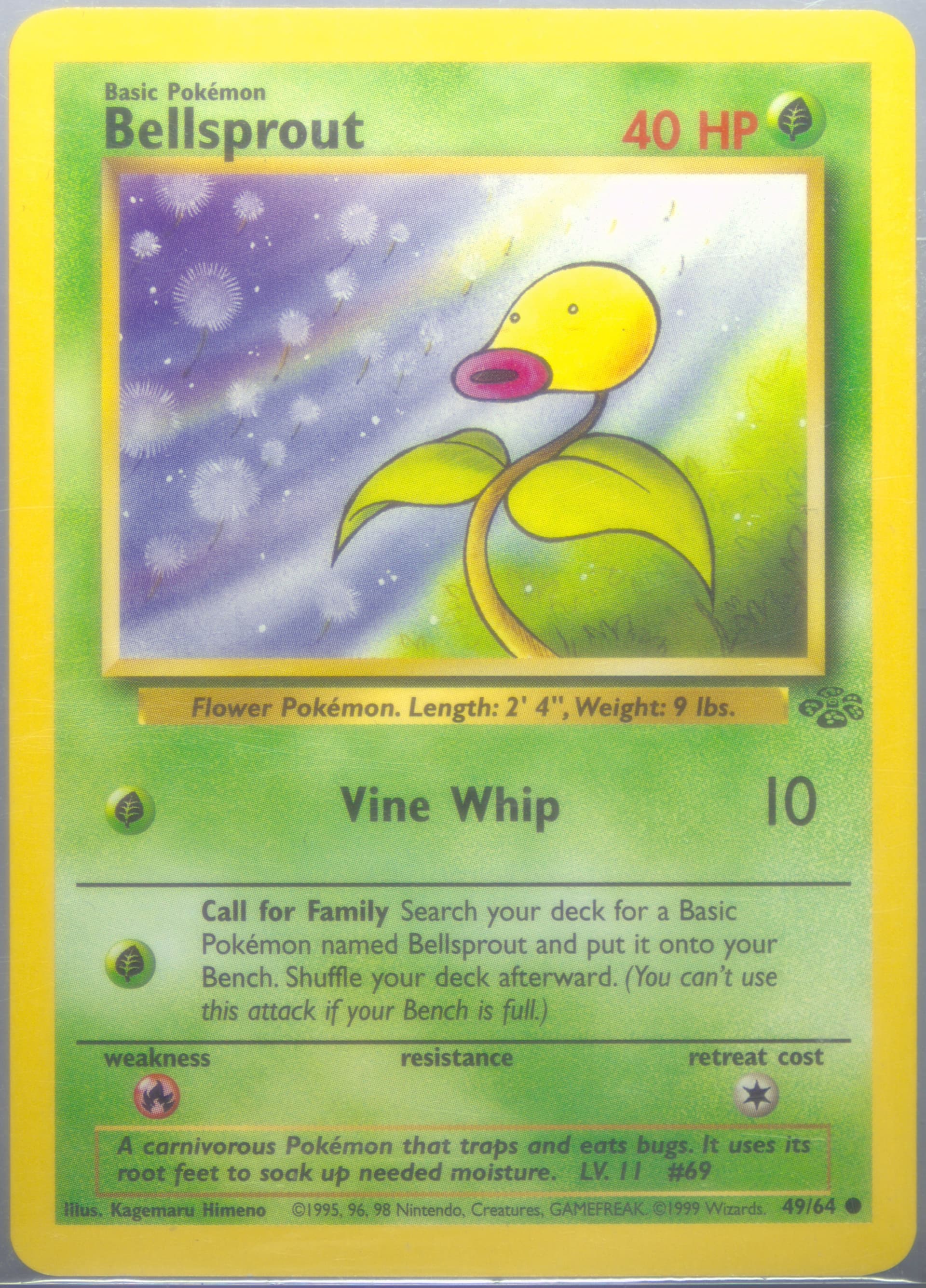 Bellsprout Inverted Back (49) 1999 Pokemon Jungle