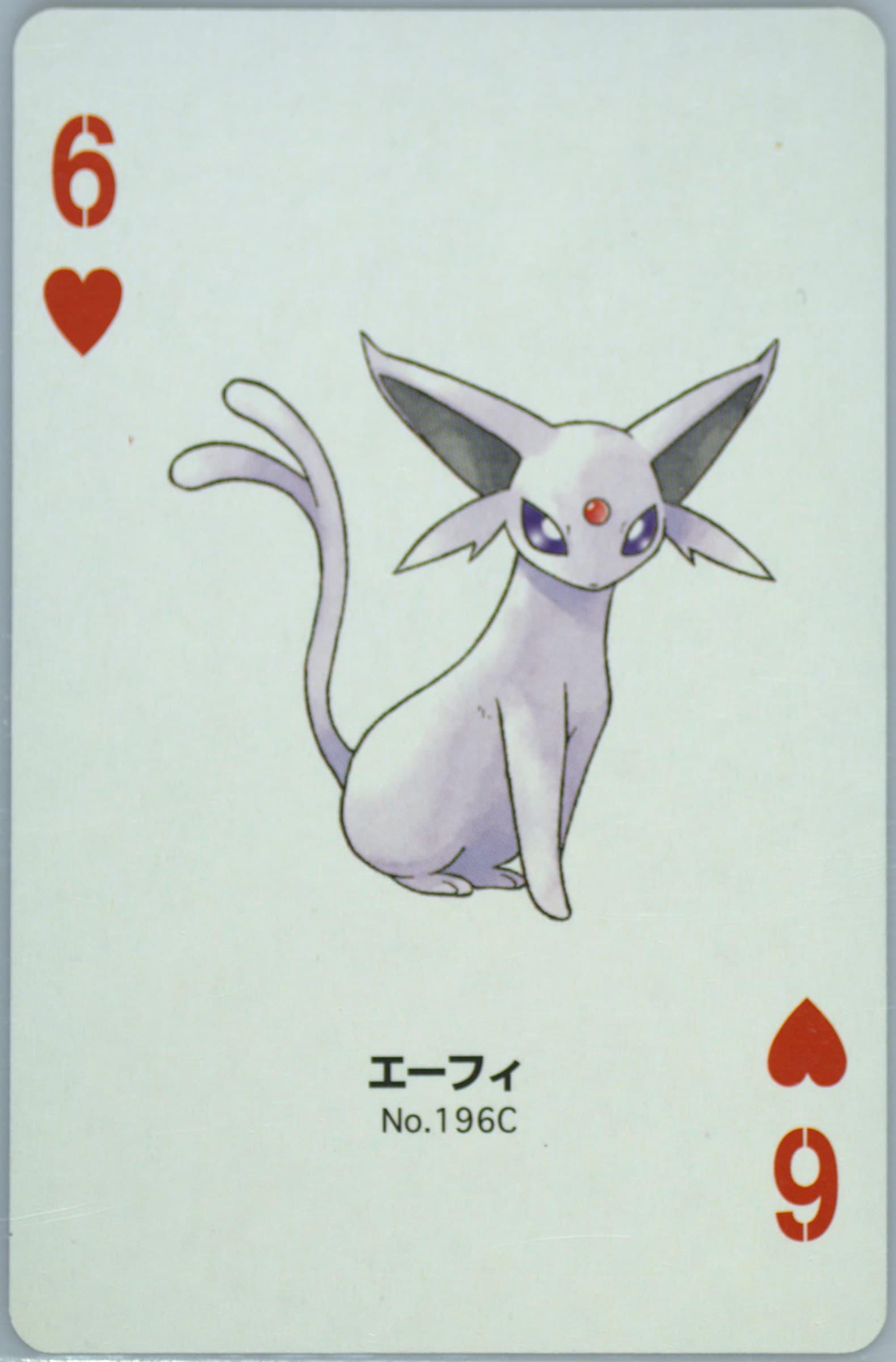 Espeon 6 of Hearts (196C) 2000 Pokemon Silver Version Part 2 Playing Cards