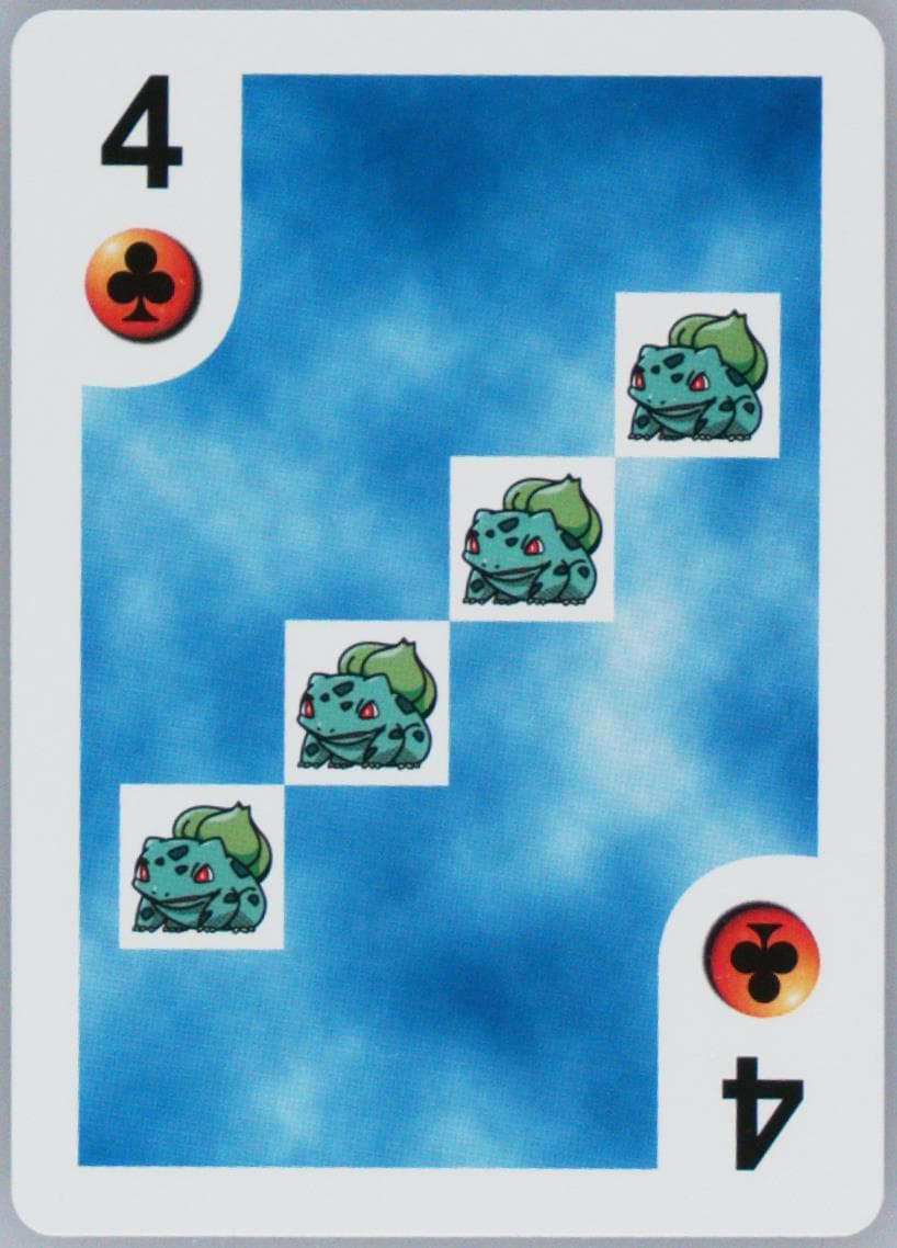 Bulbasaur 4 of Clubs 1999 Bicycle Pokemon Playing Cards