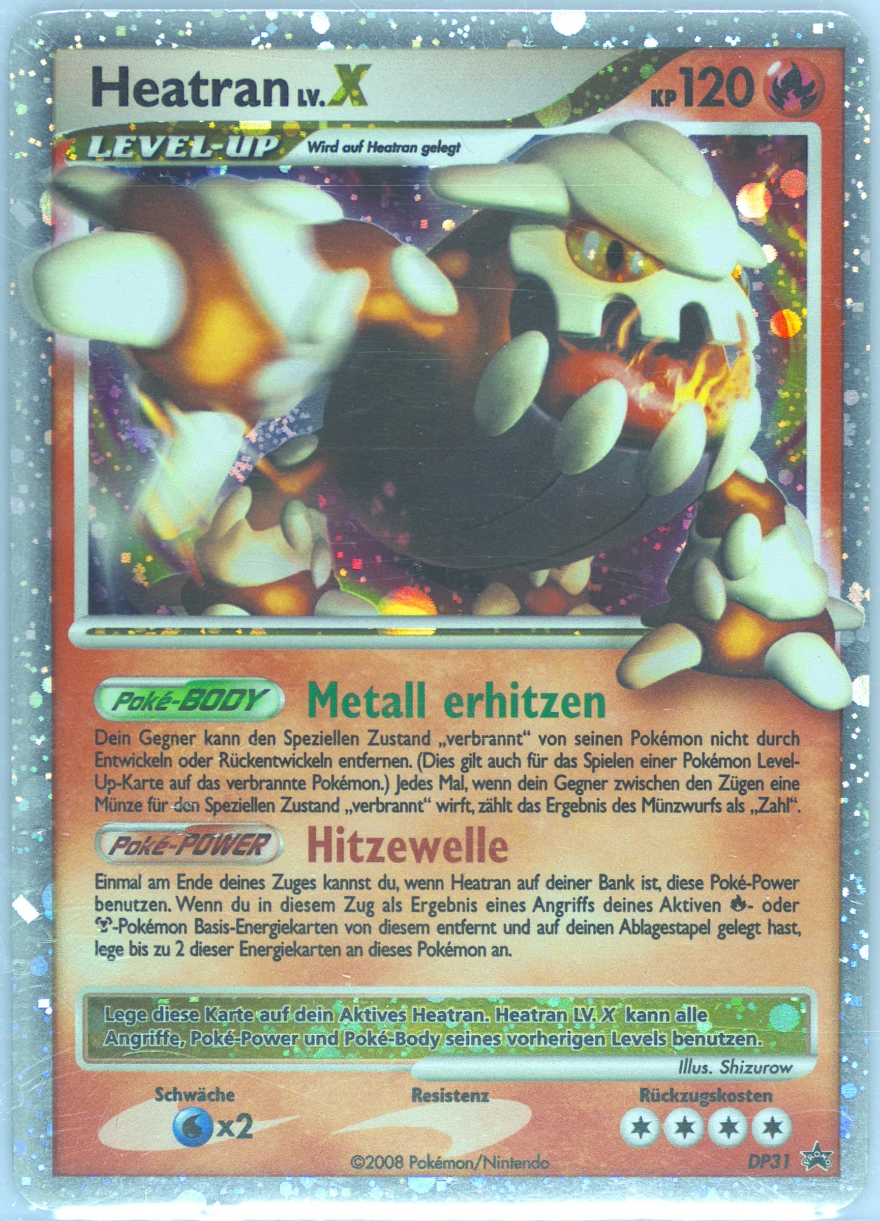 Heatran LV.X-Holo Holiday Tin-German (DP31) 2008 Pokemon Diamond & Pearl Black Star Promo