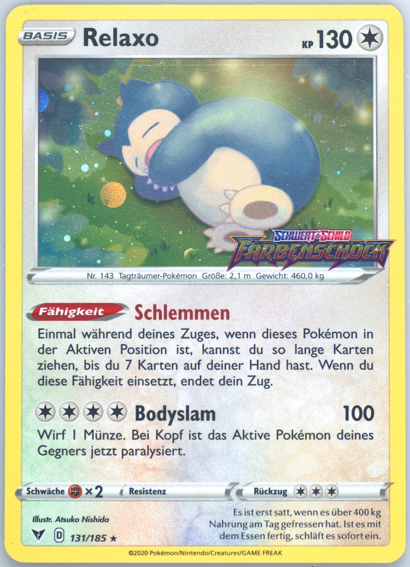 Relaxo-Holo Purchase Exclusive-German (131) 2020 Pokemon Sword & Shield Vivid Voltage