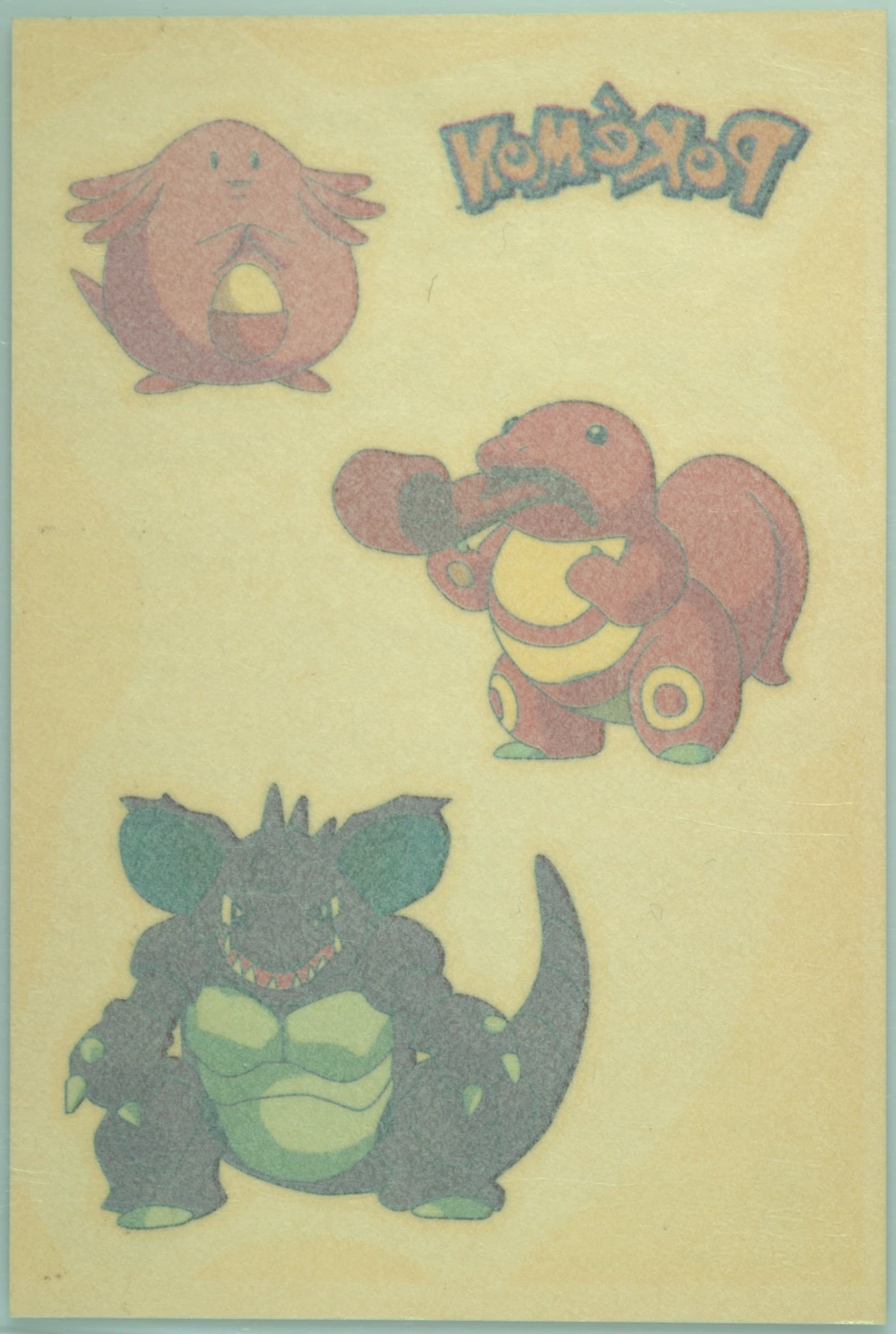 Chansey/Lickitung/Nidoking With Coating (19) 2000 Merlin Pokemon Tattoos