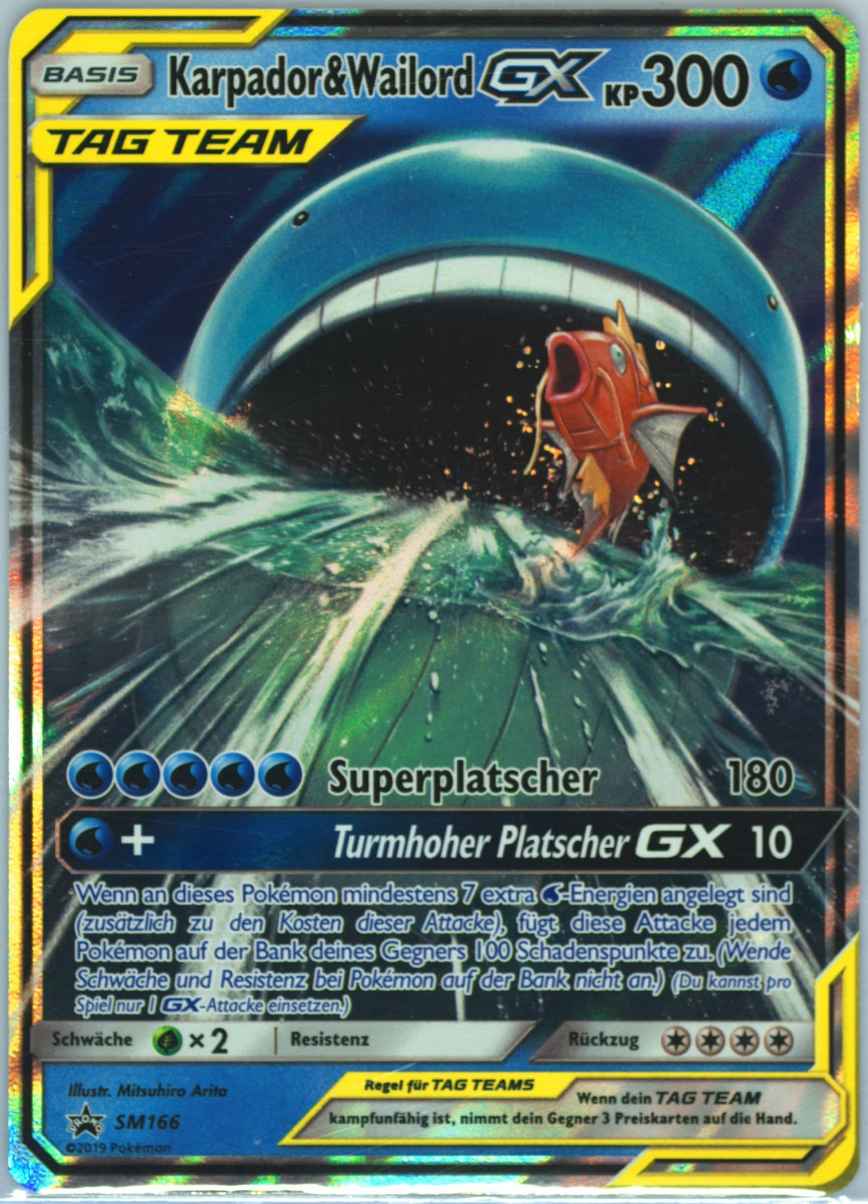 Full Art/Karpador & Wailord GX Towering Splash-GX Box-German (SM166) 2019 Pokemon SM Black Star Promo