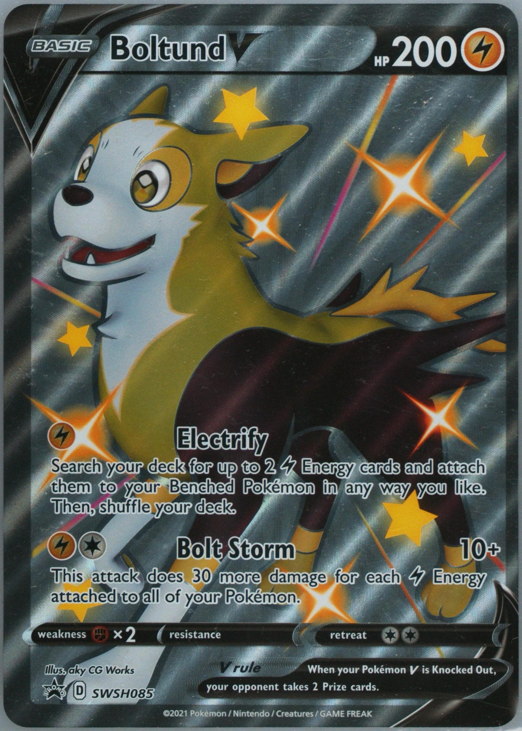 Full Art/Boltund V Shining Fates Tins-Jumbo-Inverted Back (085) 2021 Pokemon Swsh Black Star Promo