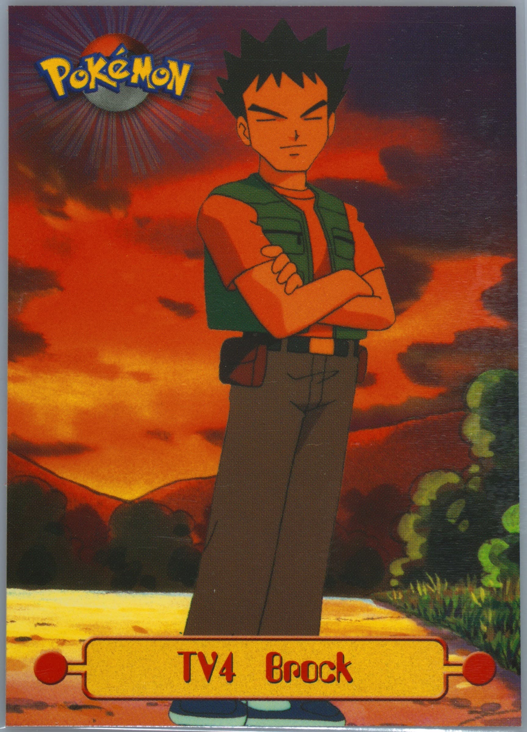 Brock United Kingdom (TV4) 1999 Topps Pokemon Series 1 Character Cards