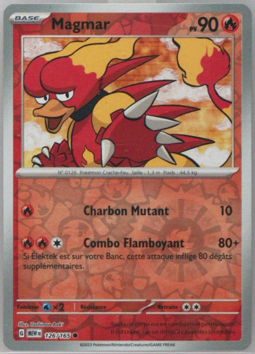 Magmar Reverse Holo (126) 2023 Pokemon French Mew FR-151