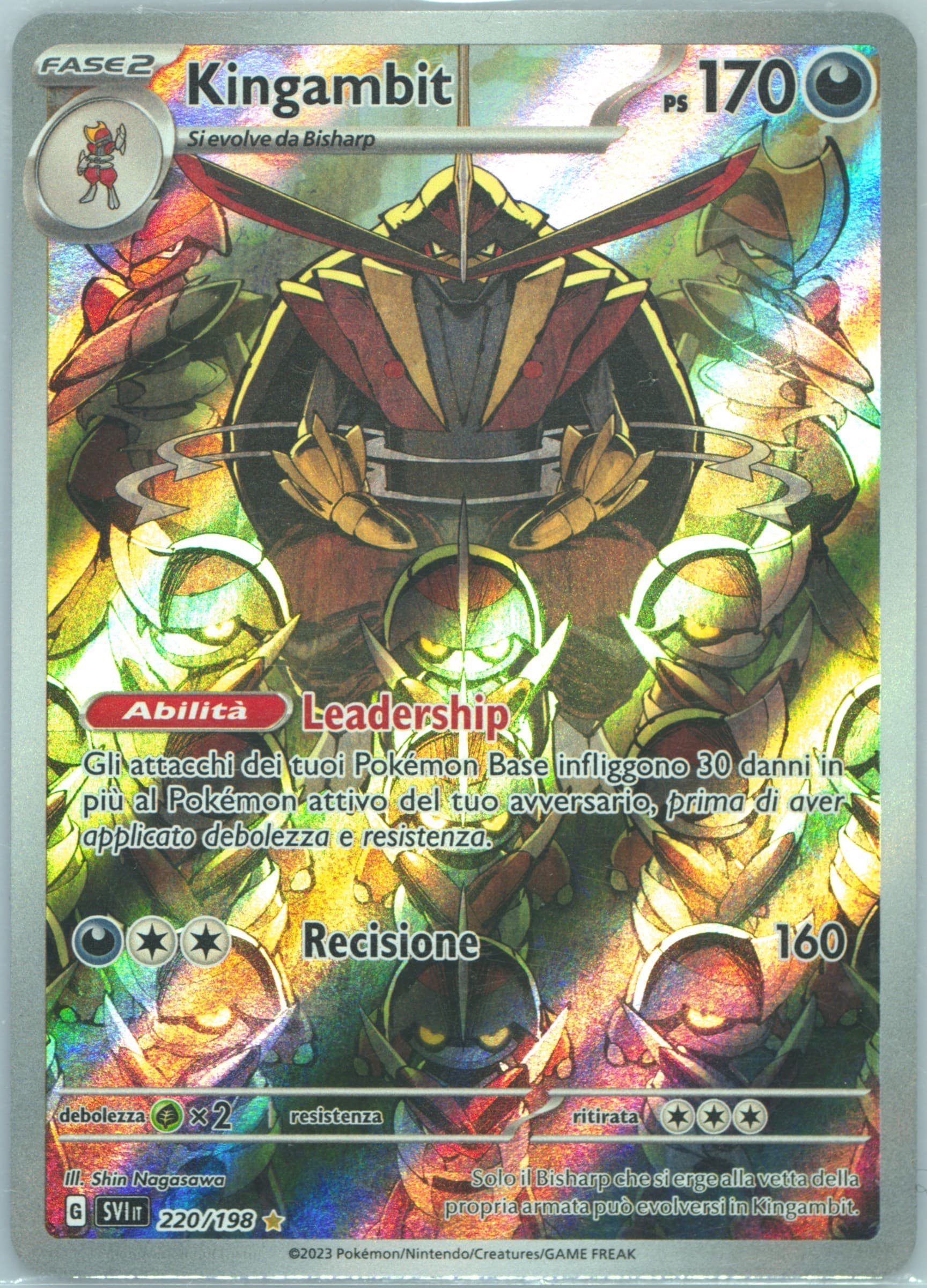 Kingambit Illustration Rare (220) 2023 Pokemon Italian Svi It-Scarlet & Violet