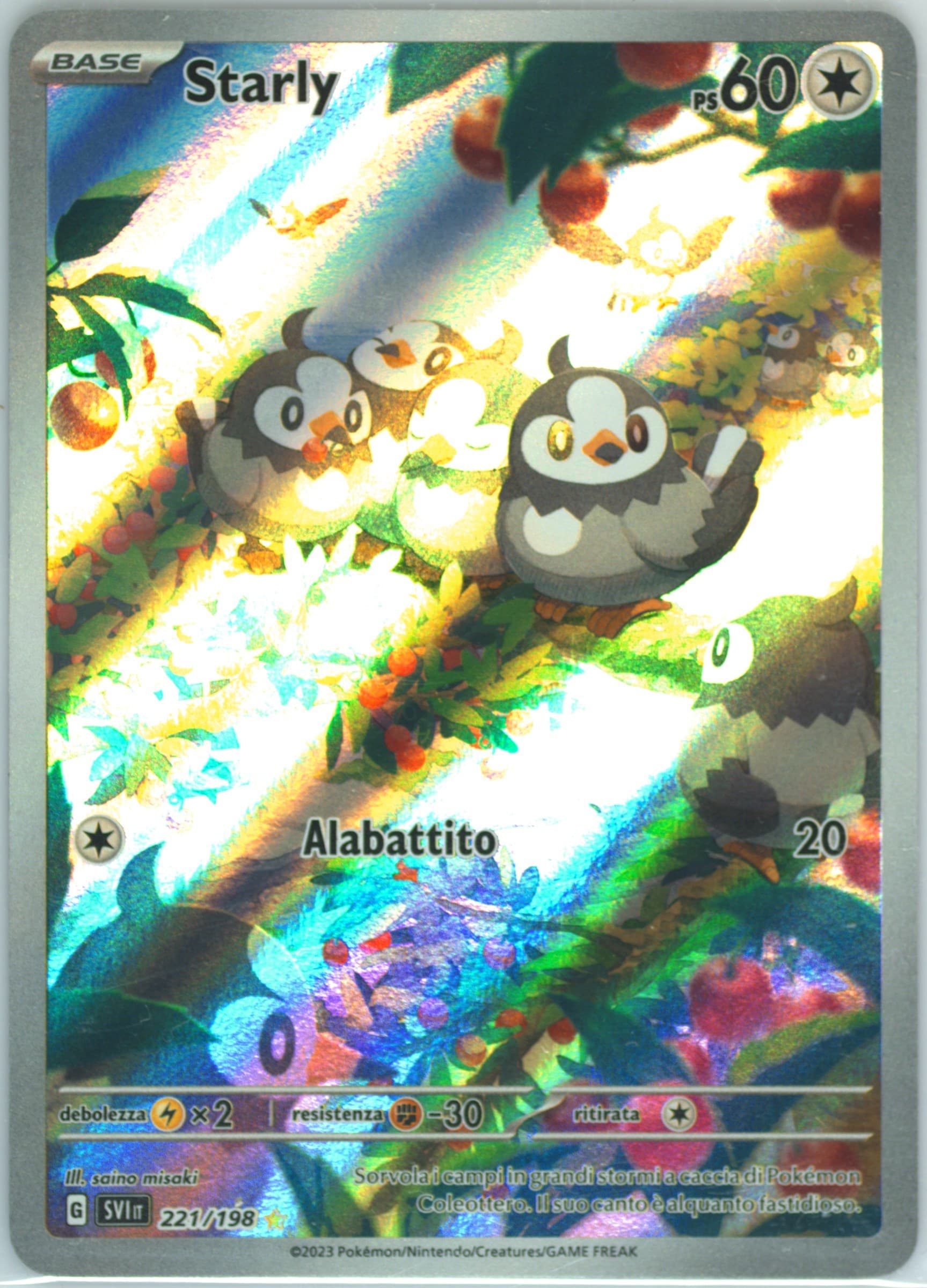 Starly Illustration Rare (221) 2023 Pokemon Italian Svi It-Scarlet & Violet