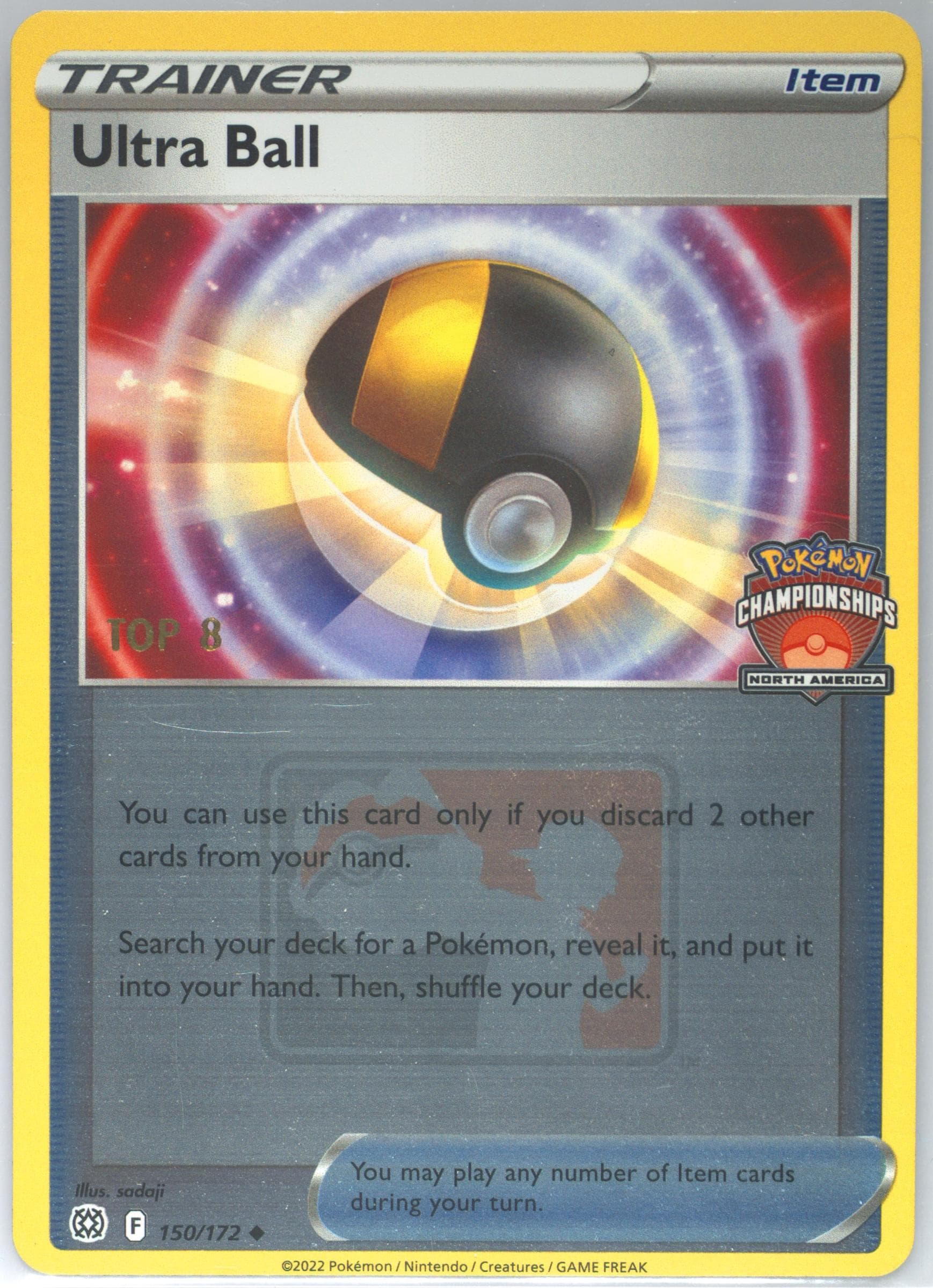 Ultra Ball-Reverse Foil 2023 North America International Championships-Top 8 (150) 2022 Pokemon Sword & Shield Brilliant Stars