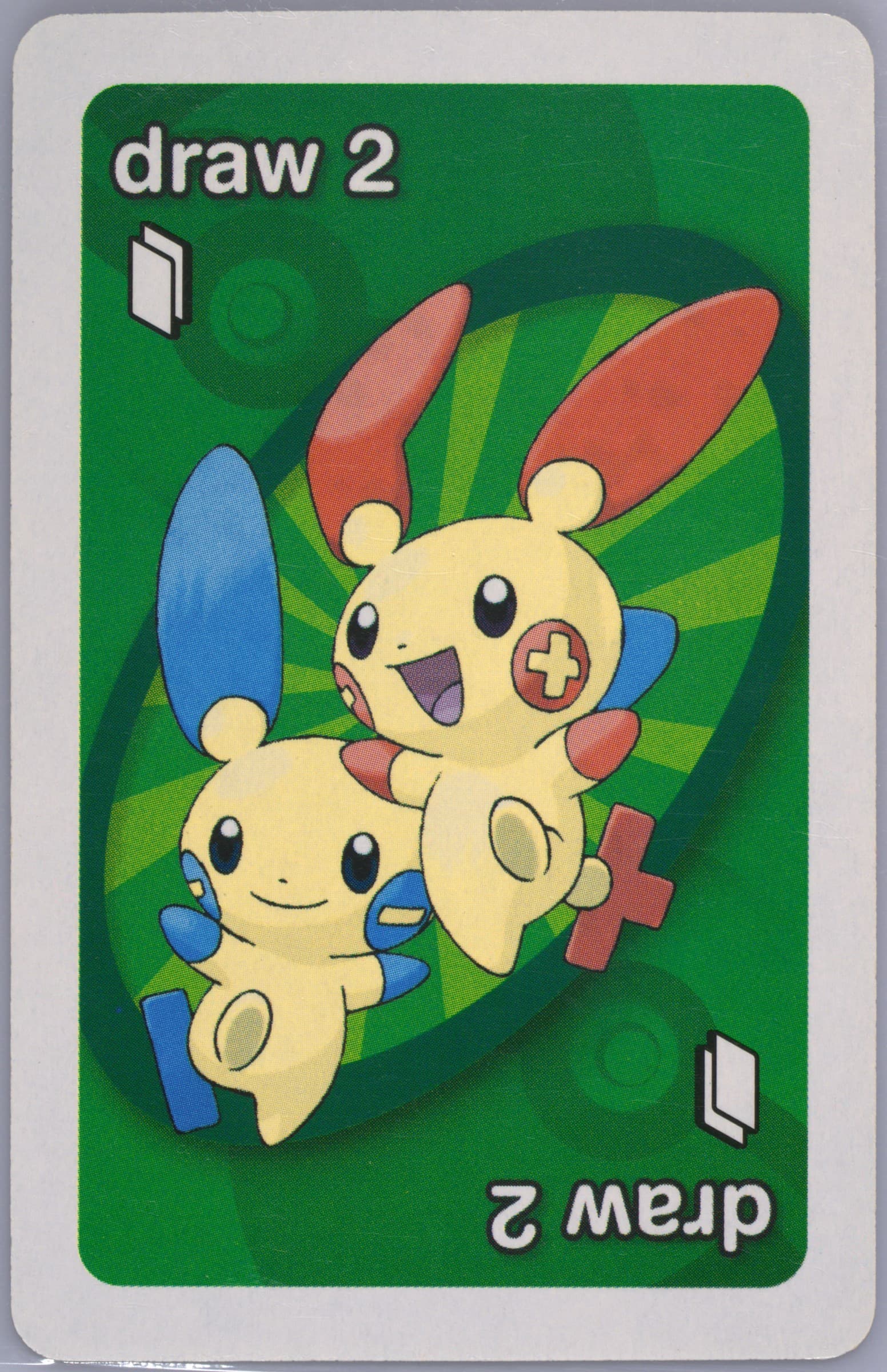 Plusle & Minun Green-Draw 2 2006 Uno Pokemon