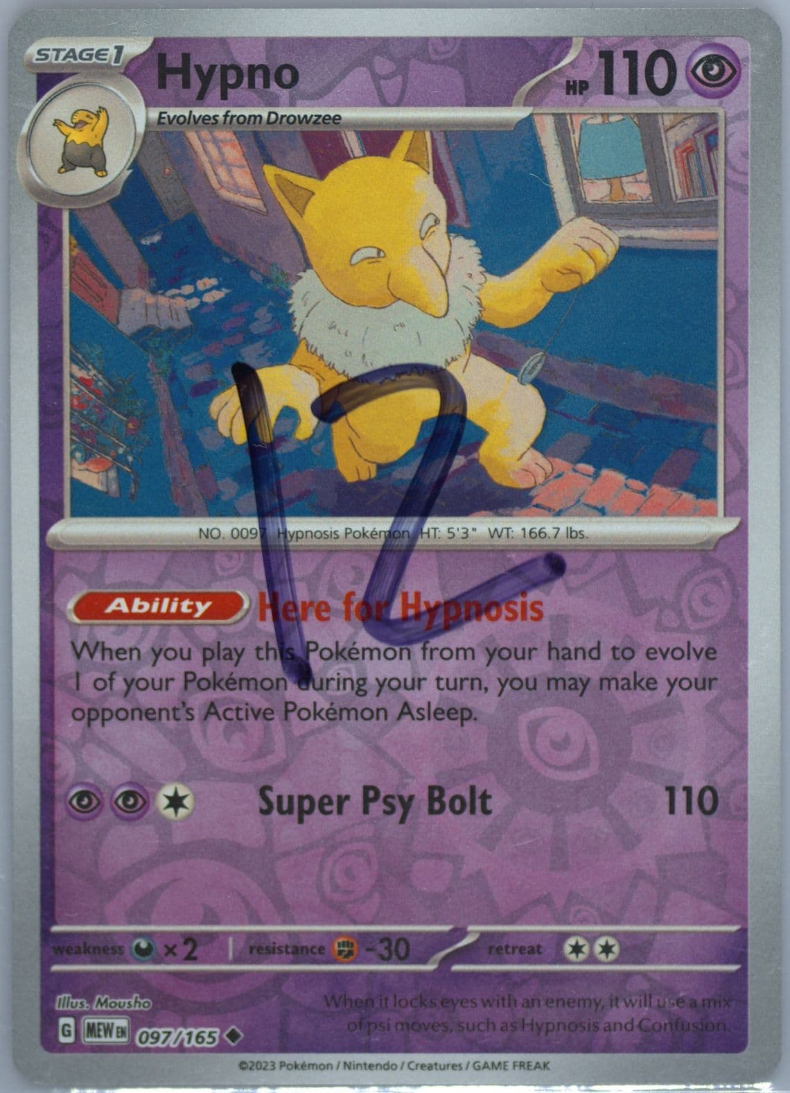 Hypno Reverse Holo (097) 2023 Pokemon Mew EN-151