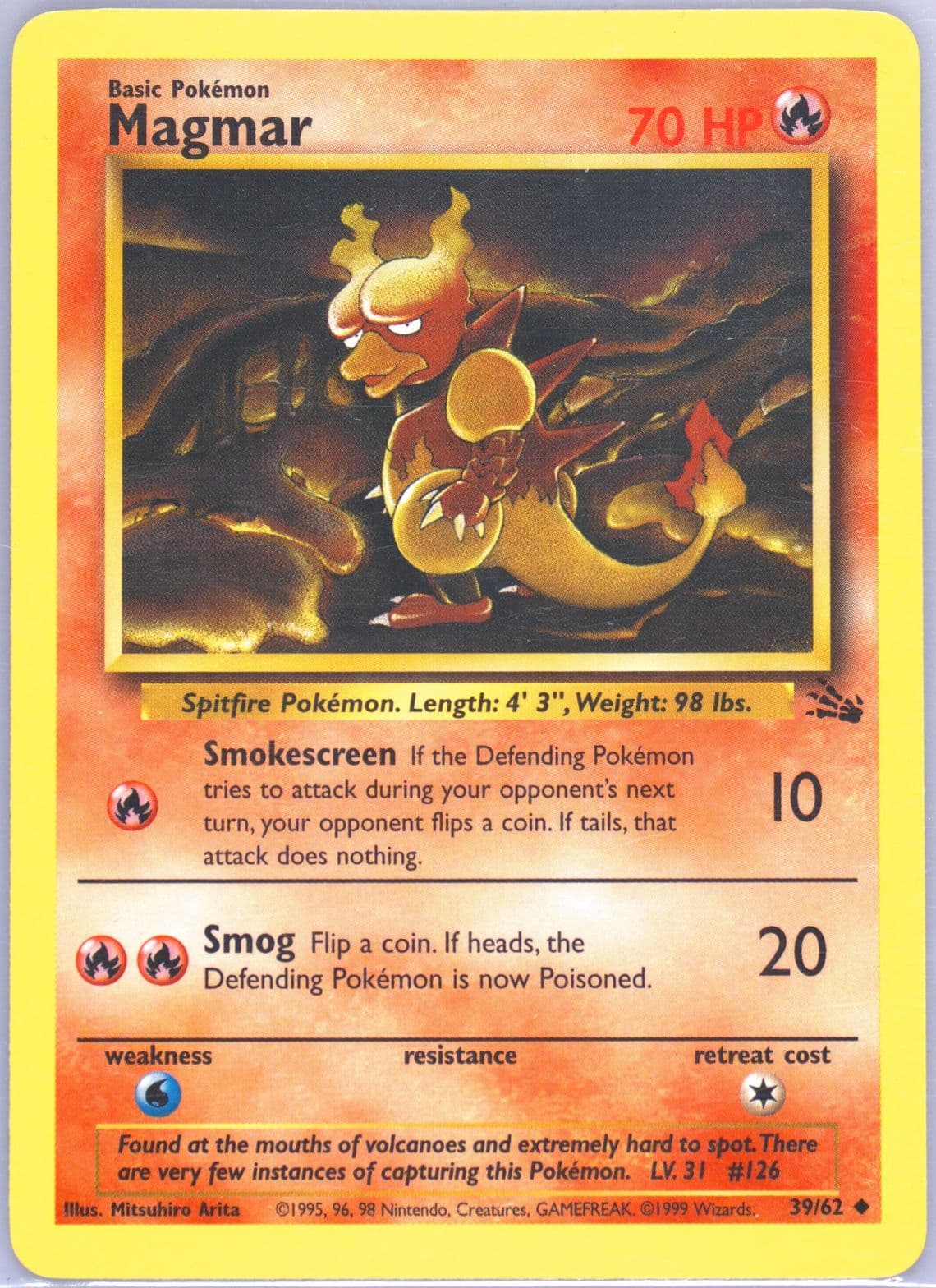 Magmar (39) 1999 Pokemon Fossil