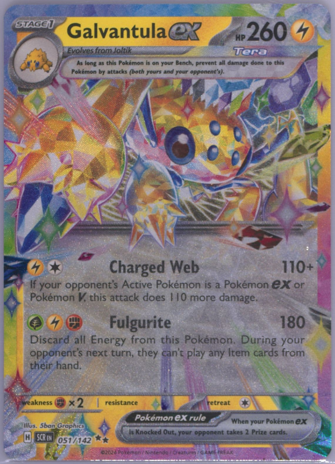 Galvantula EX (051) 2024 Pokemon Spanish Scr ES-Stellar Crown