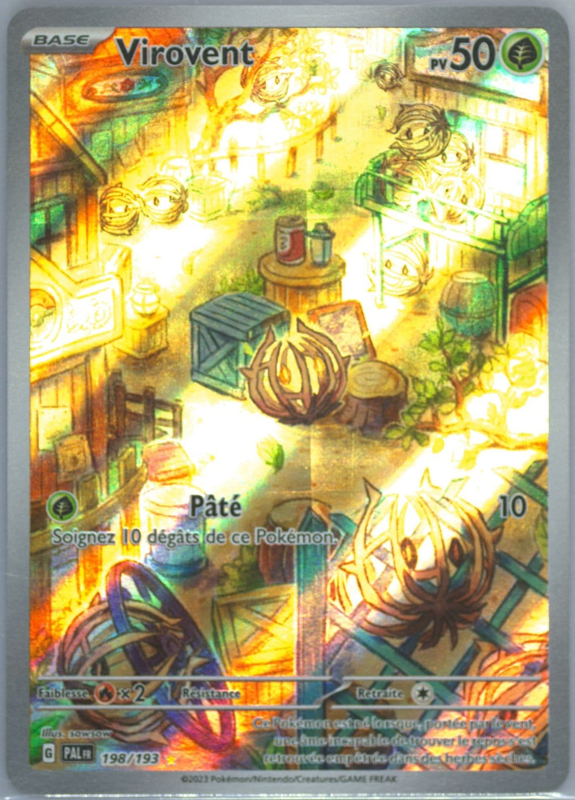 Bramblin Illustration Rare (198) 2023 Pokemon French Pal FR-Paldea Evolved