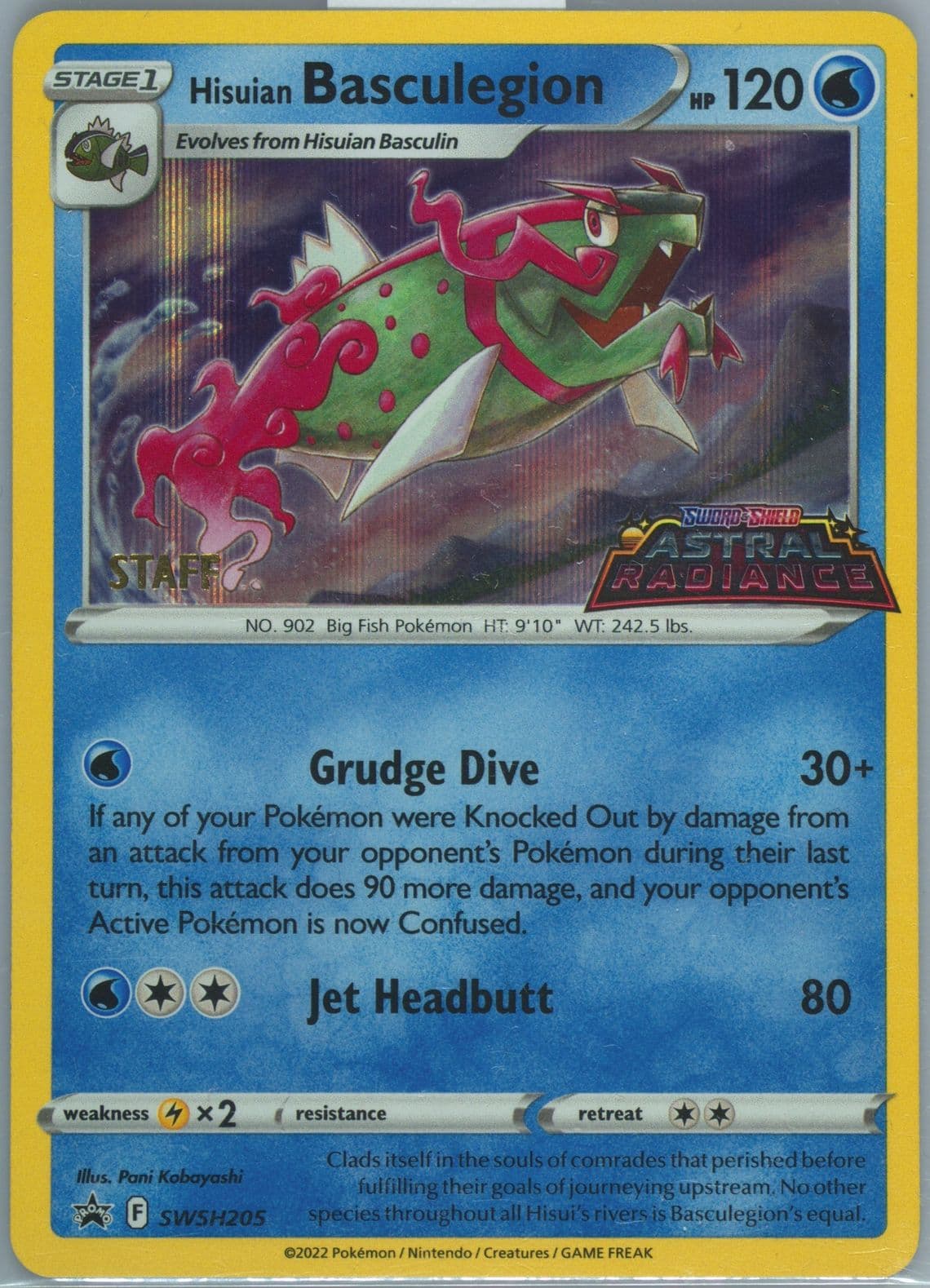 Hisuian Basculegion-Holo Prerelease-Staff (205) 2023 Pokemon Swsh Black Star Promo