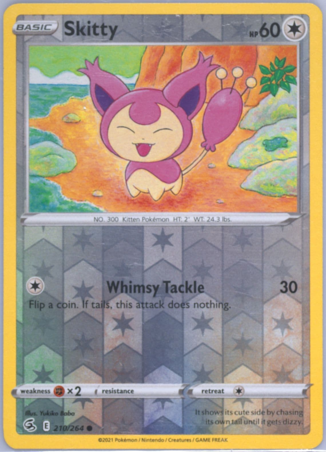 Skitty-Reverse Foil (210) 2021 Pokemon Sword & Shield Fusion Strike