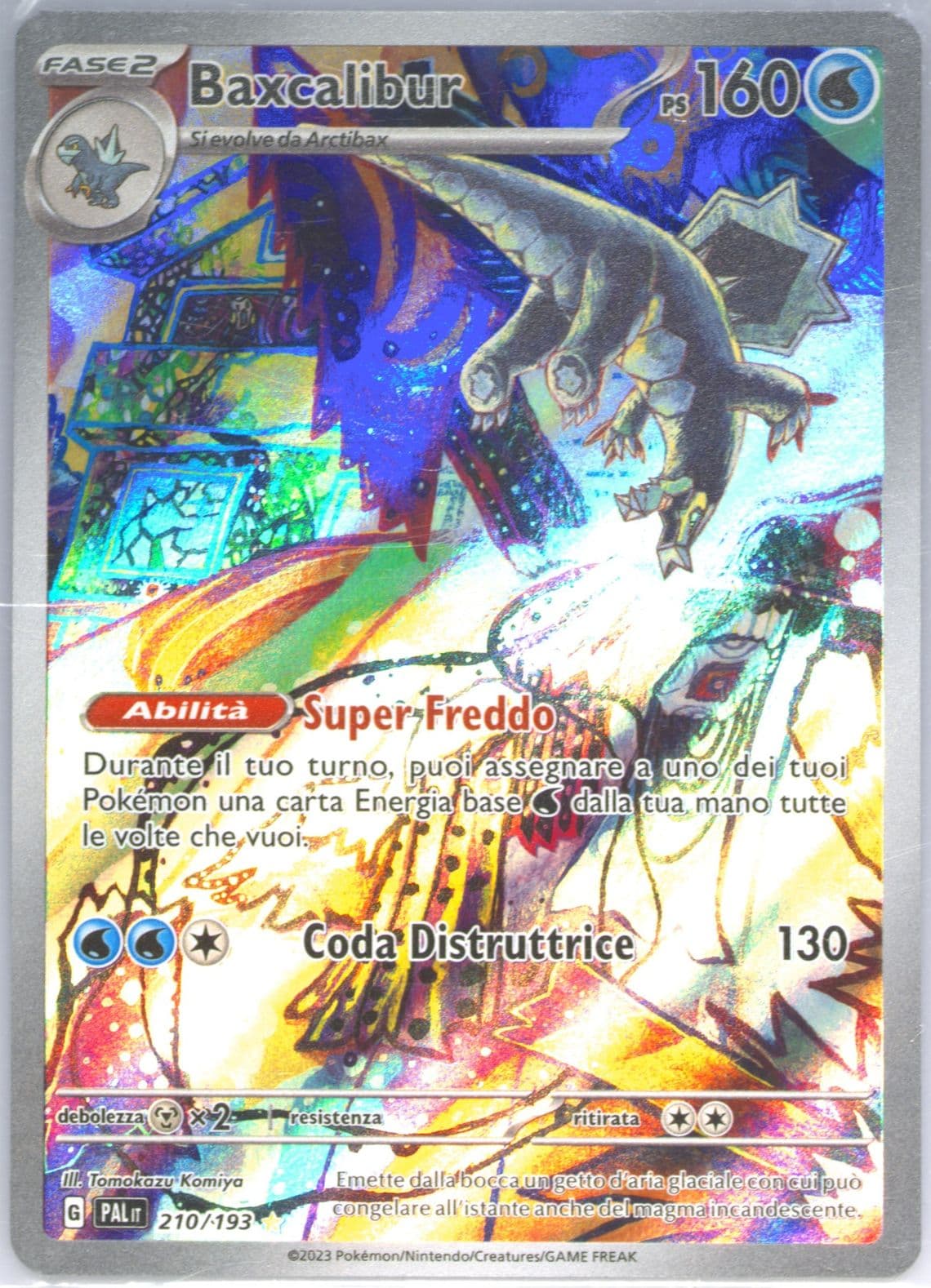 Baxcalibur Illustration Rare (210) 2023 Pokemon Italian Pal It-Paldea Evolved