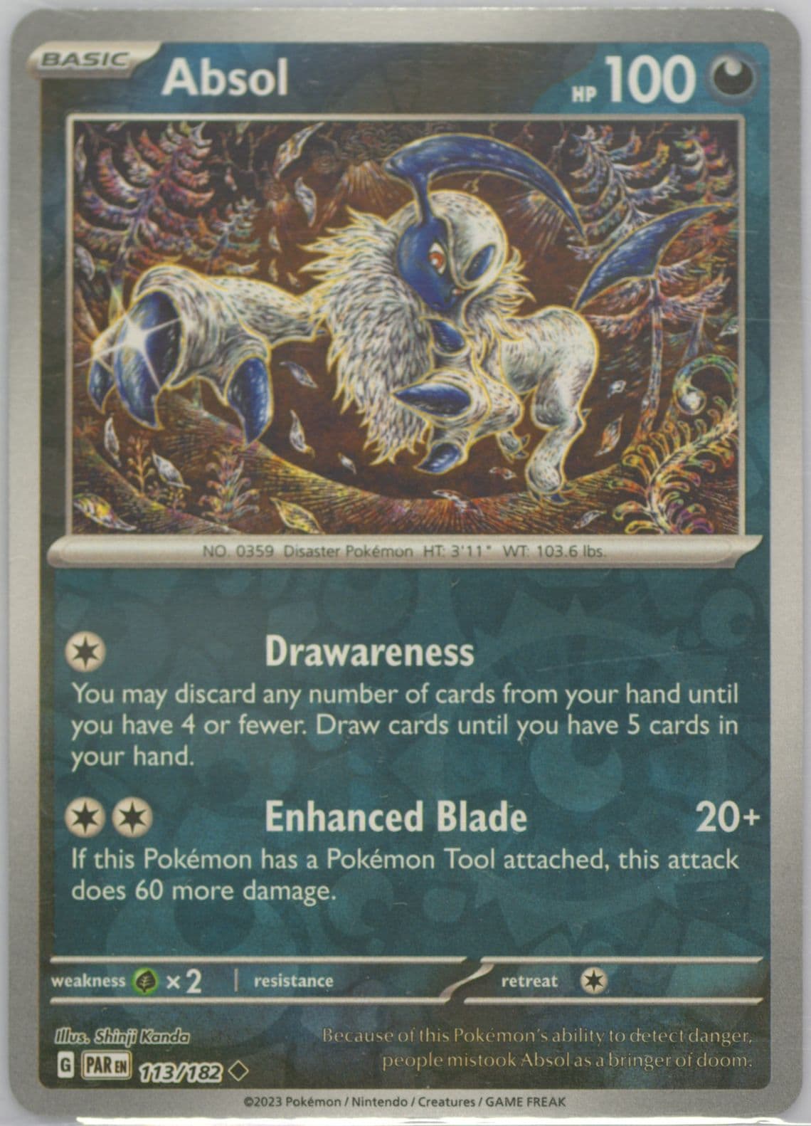 Absol Reverse Holo (113) 2023 Pokemon Par EN-Paradox Rift