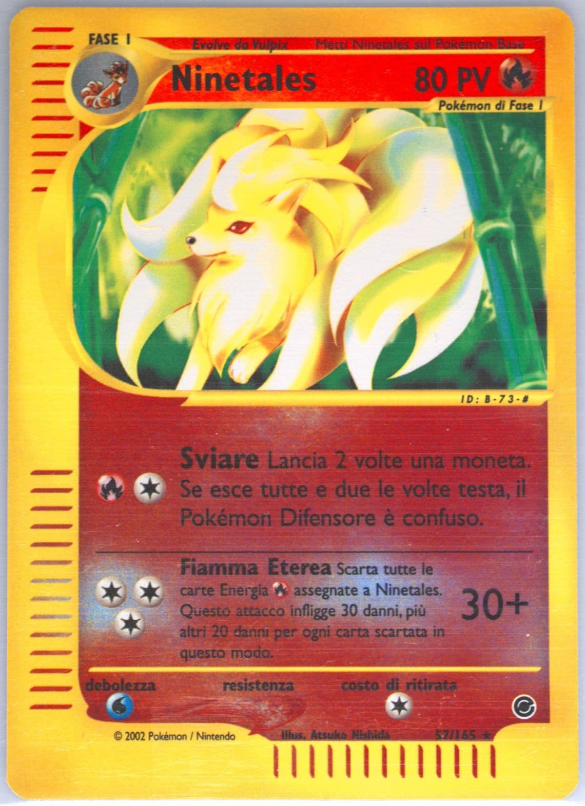 Ninetales-Reverse Foil Italian (57) 2002 Pokemon Expedition