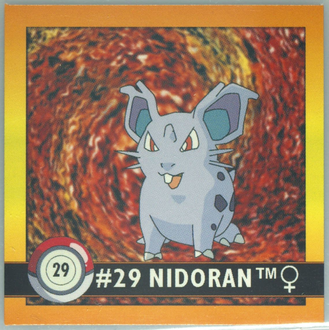 Nidoran (29) 1999 Pokemon Stickers Series 1