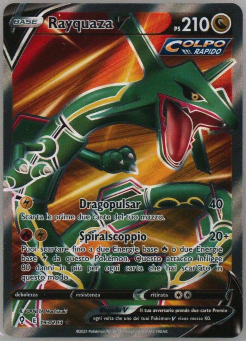 Full Art/Rayquaza V Italian (193) 2021 Pokemon Sword & Shield Evolving Skies