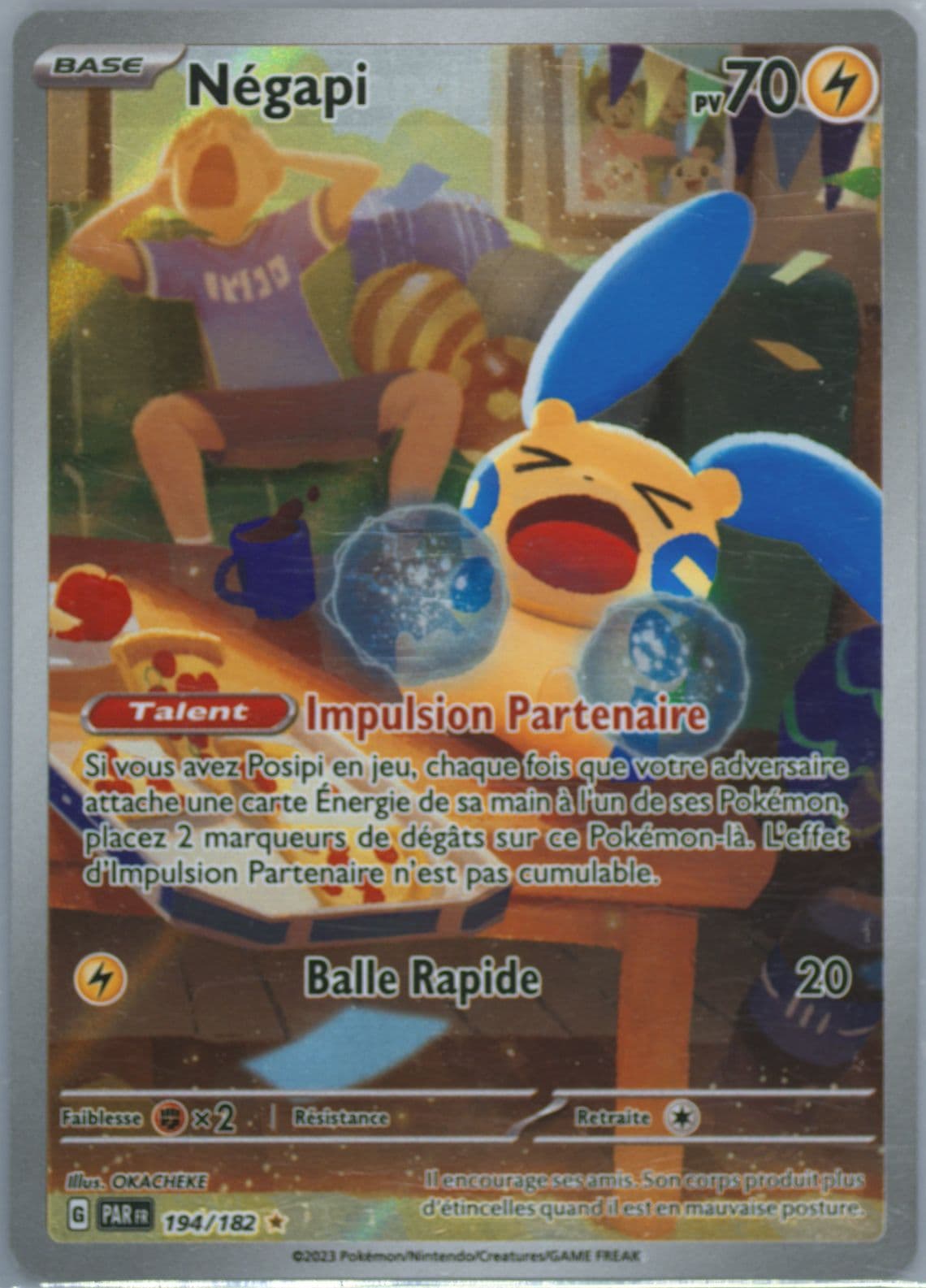 Minun Illustration Rare (194) 2023 Pokemon French Par FR-Paradox Rift