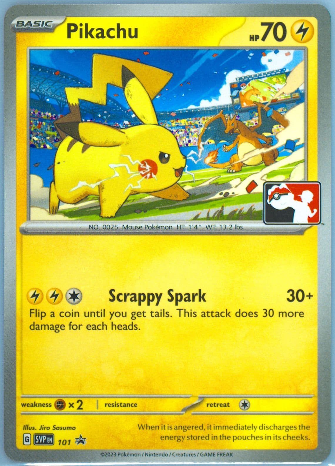 Pikachu Play! Pokemon Event Exclusive (101) 2023 Pokemon French Svp FR-SV Black Star Promo