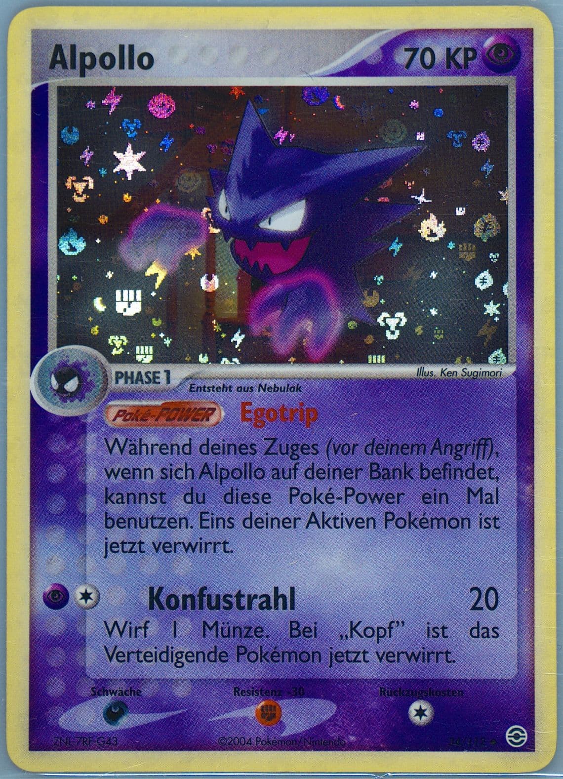 Alpollo-Reverse Foil German (34) 2004 Pokemon EX Fire Red & Leaf Green