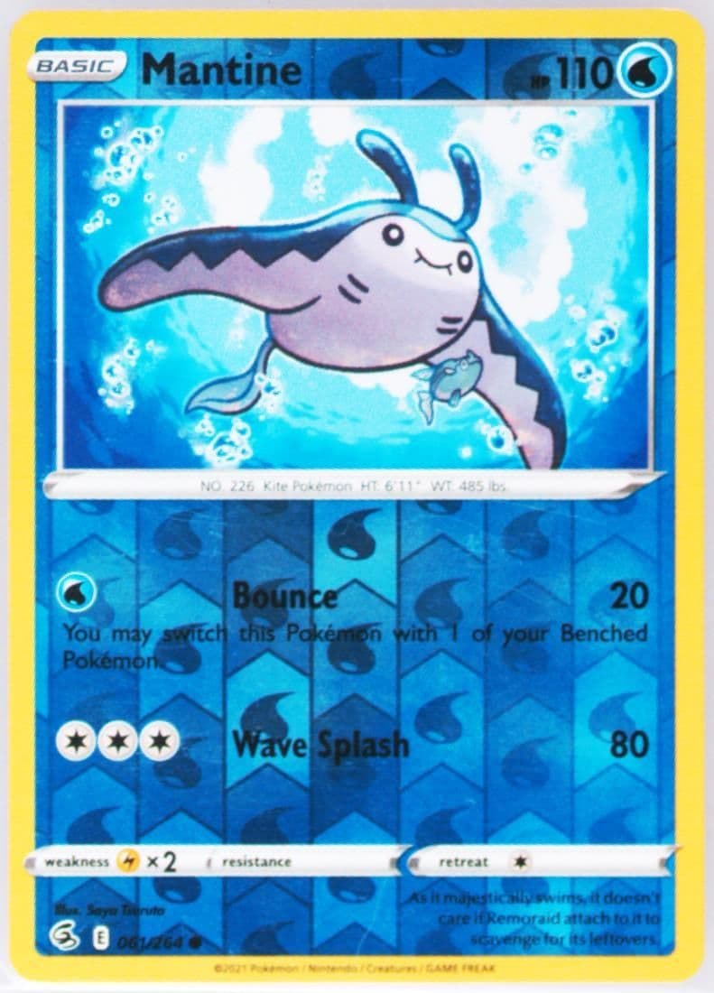 Mantine-Reverse Foil (061) 2021 Pokemon Sword & Shield Fusion Strike