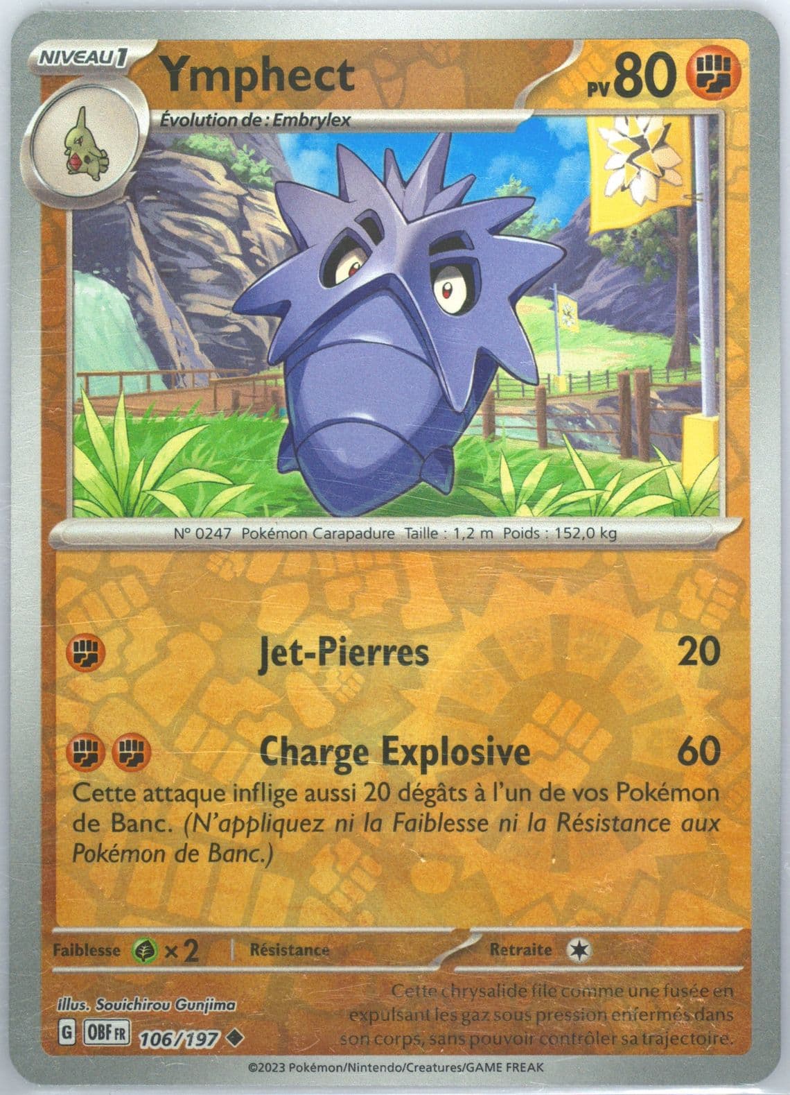 Pupitar Reverse Holo (106) 2023 Pokemon French Obf FR-Obsidian Flames