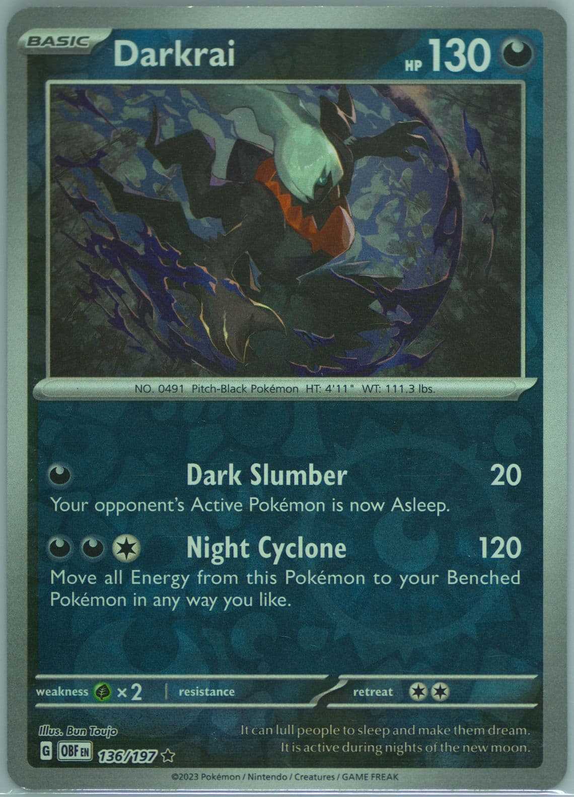 Darkrai Reverse Holo (136) 2023 Pokemon Obf EN-Obsidian Flames