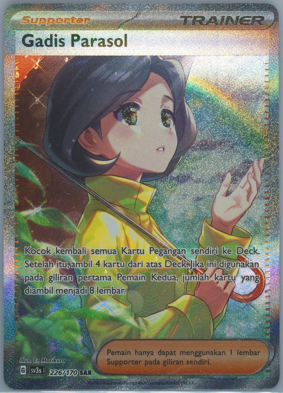 Parasol Lady Special Art Rare (226) 2023 Pokemon Indonesian Sv3s I-Black Shine