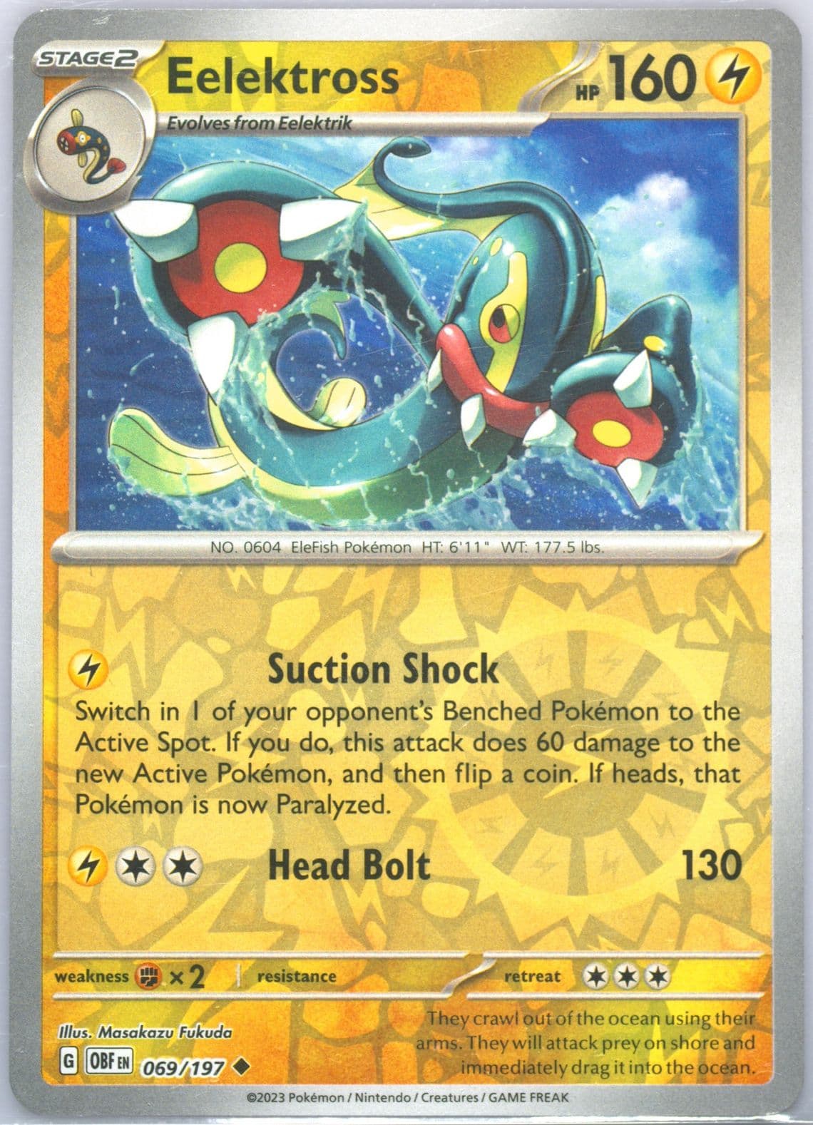 Eelektross Reverse Holo (069) 2023 Pokemon Obf EN-Obsidian Flames