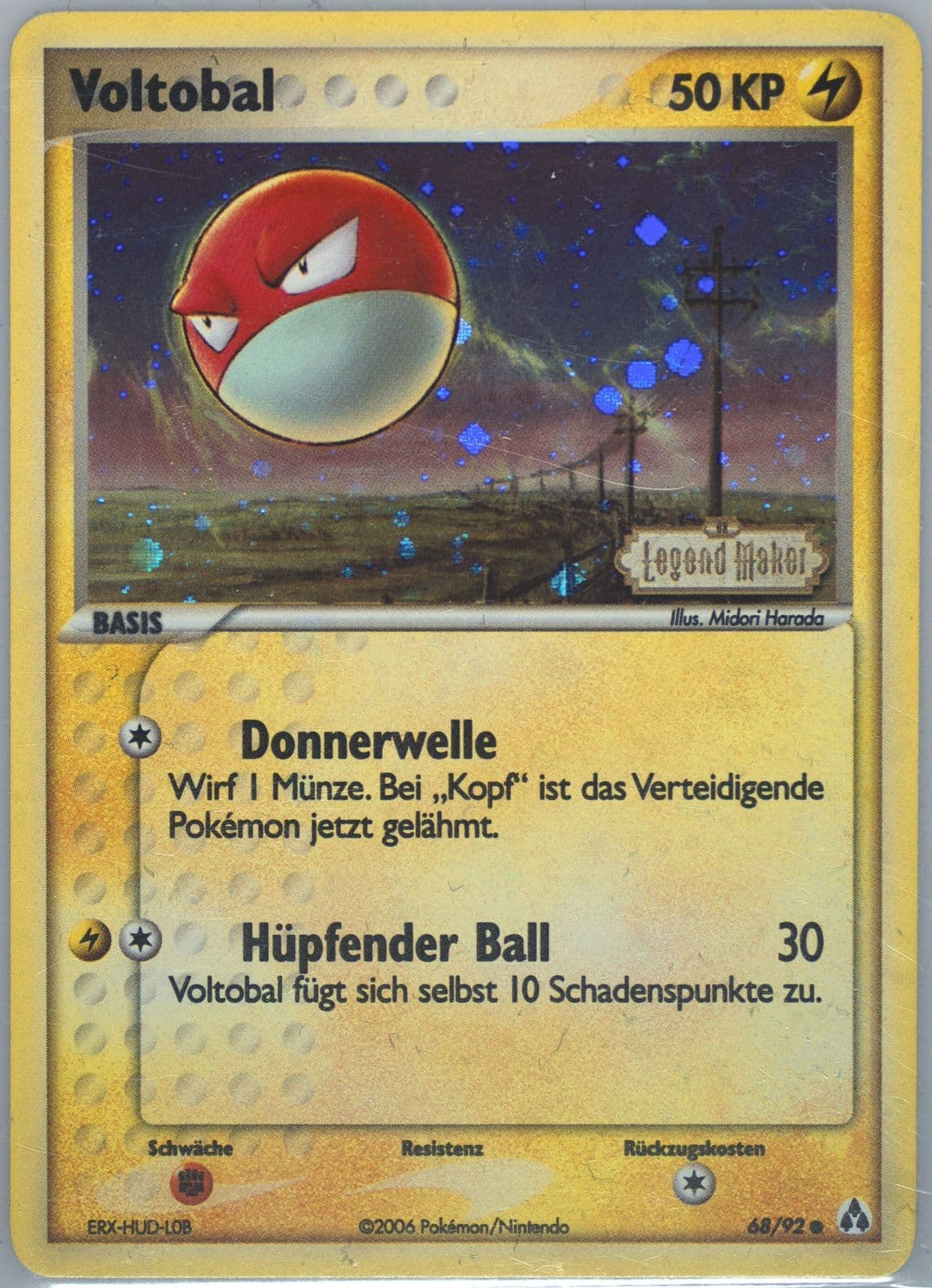 Voltobal-Reverse Foil German (68) 2006 Pokemon EX Legend Maker
