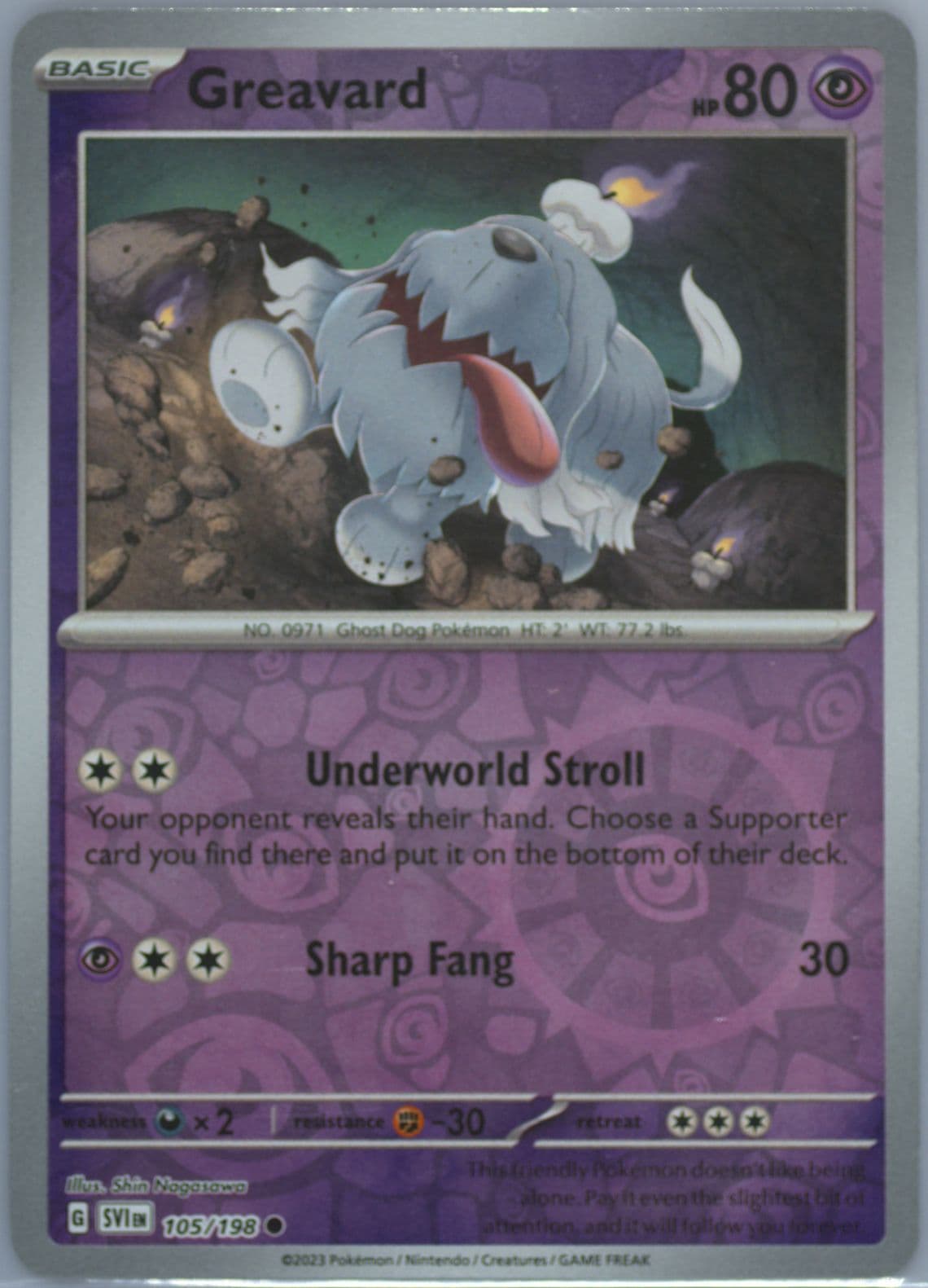 Greavard Reverse Holo (105) 2023 Pokemon Svi EN-Scarlet & Violet